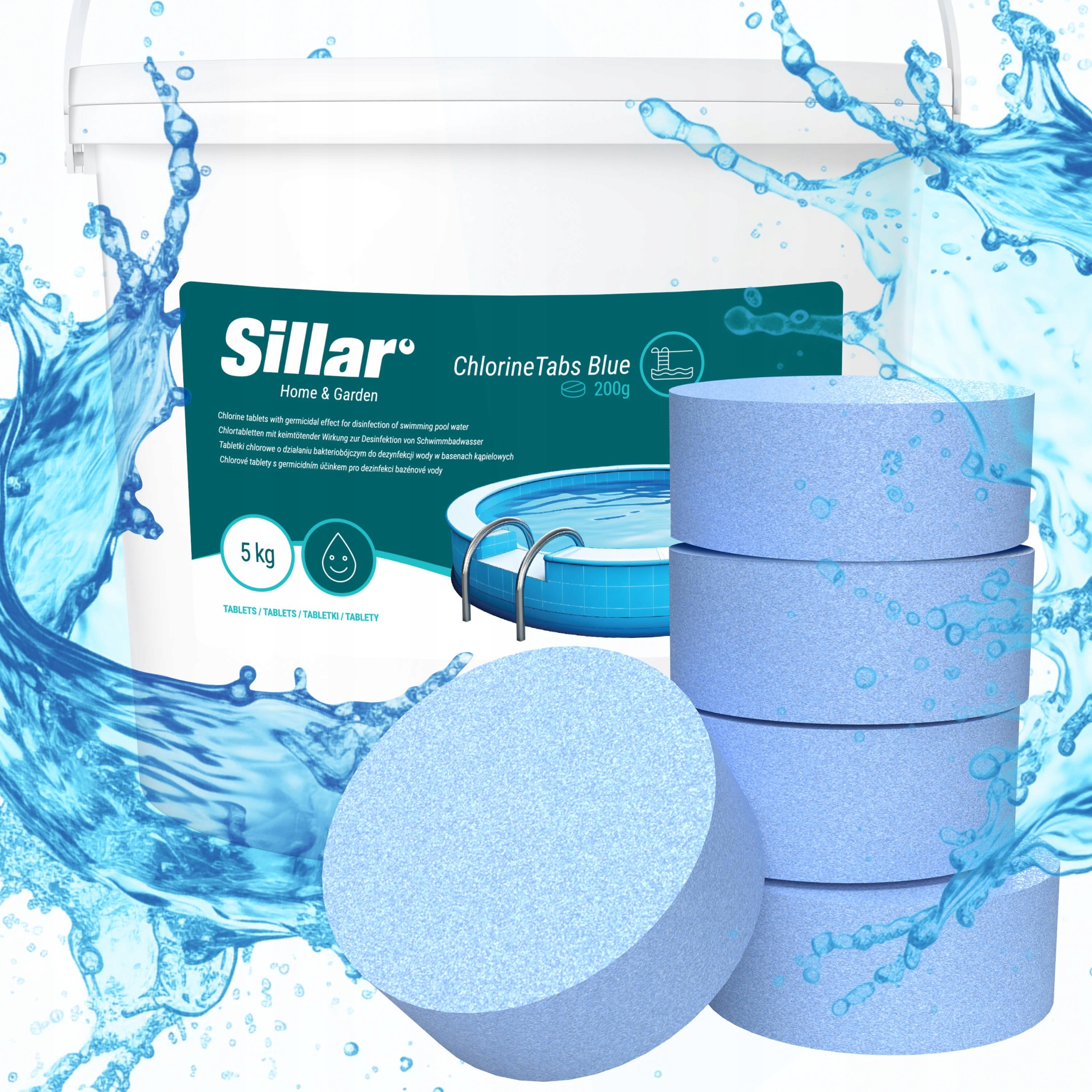 11w1 multifunkcyjne tabletki do basenu 5kg 200g chlor do basenu niebieskie
