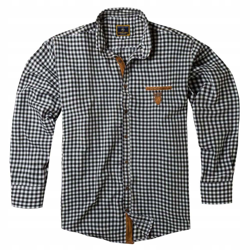 Lavecchia košile pánská LV-1981 nadměrná velikost 7XL černá