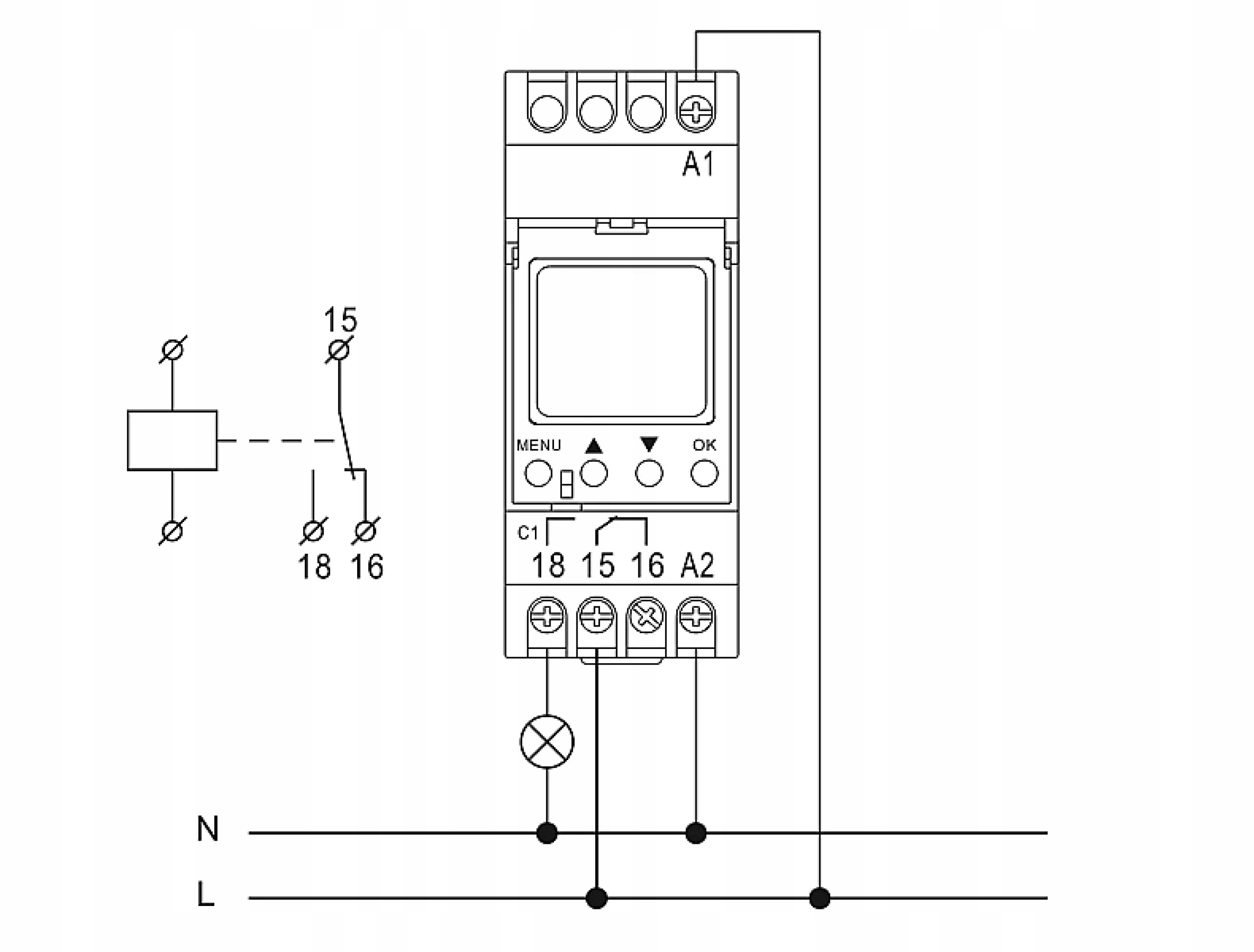 Elektroniczny Programator Czasowy Timer z Wyświetlaczem LCD na Szynę DIN Rodzaj programator czasowy