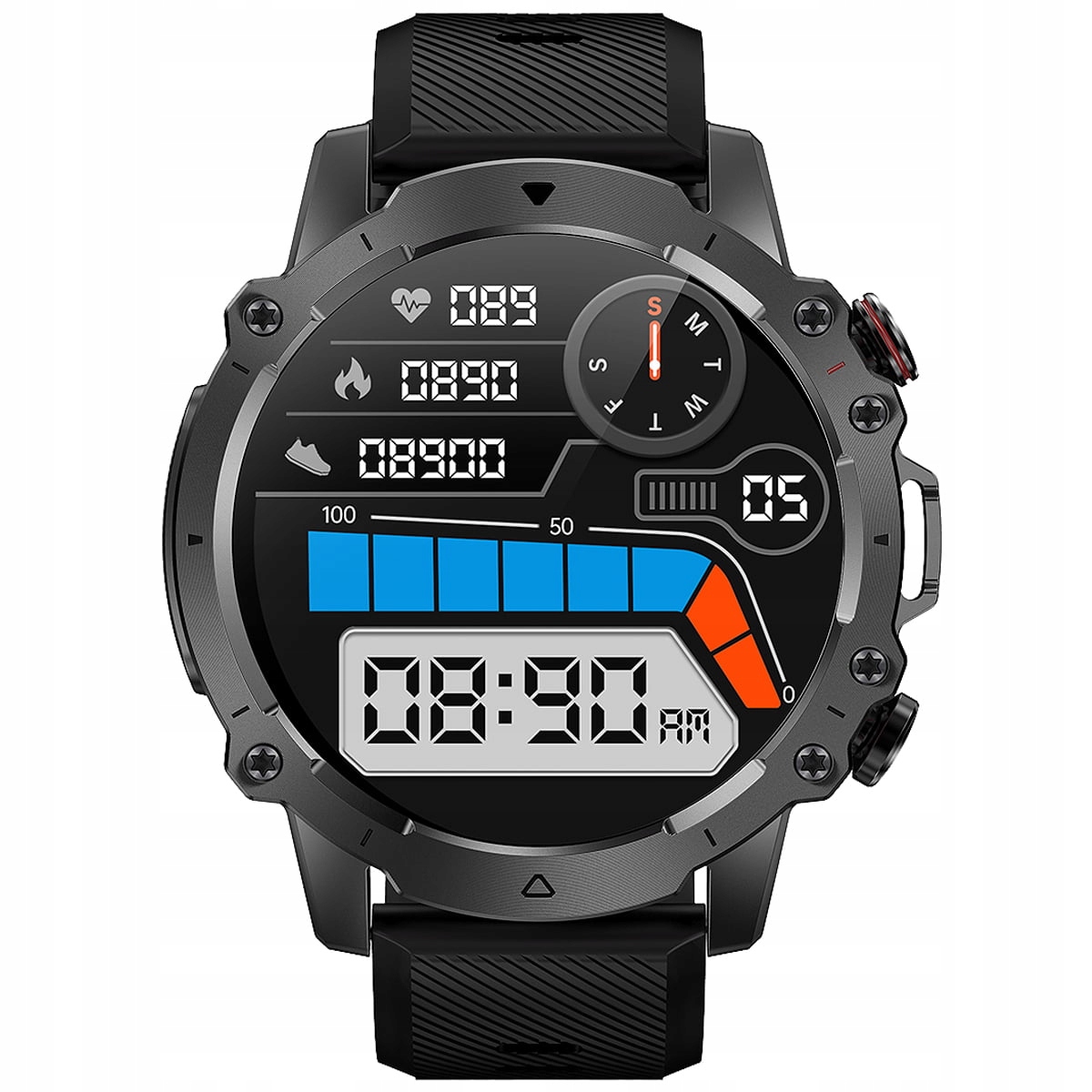 SMARTWATCH Rubicon LARGE BATTERY 400mAh - RECEIVING CALLS STEPS Brand Rubicon