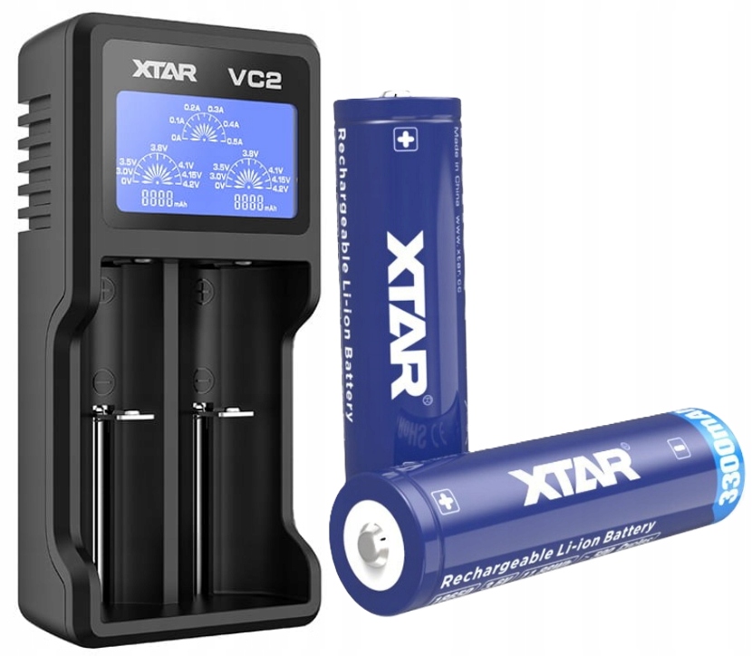 Set Xtar Nabíječka VC2 LiON 2x Akumulátor 18650 3300 mAh 3,7V 10A