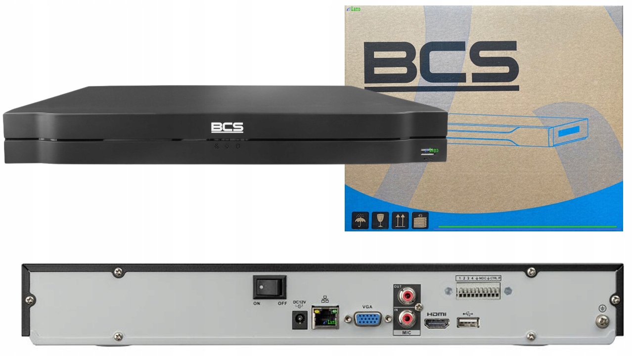 Rejestrator Ip BCS-L-NVR0802-A-4KE(2L) 8kanałów do 12MPx; 2x Sata do 20TB