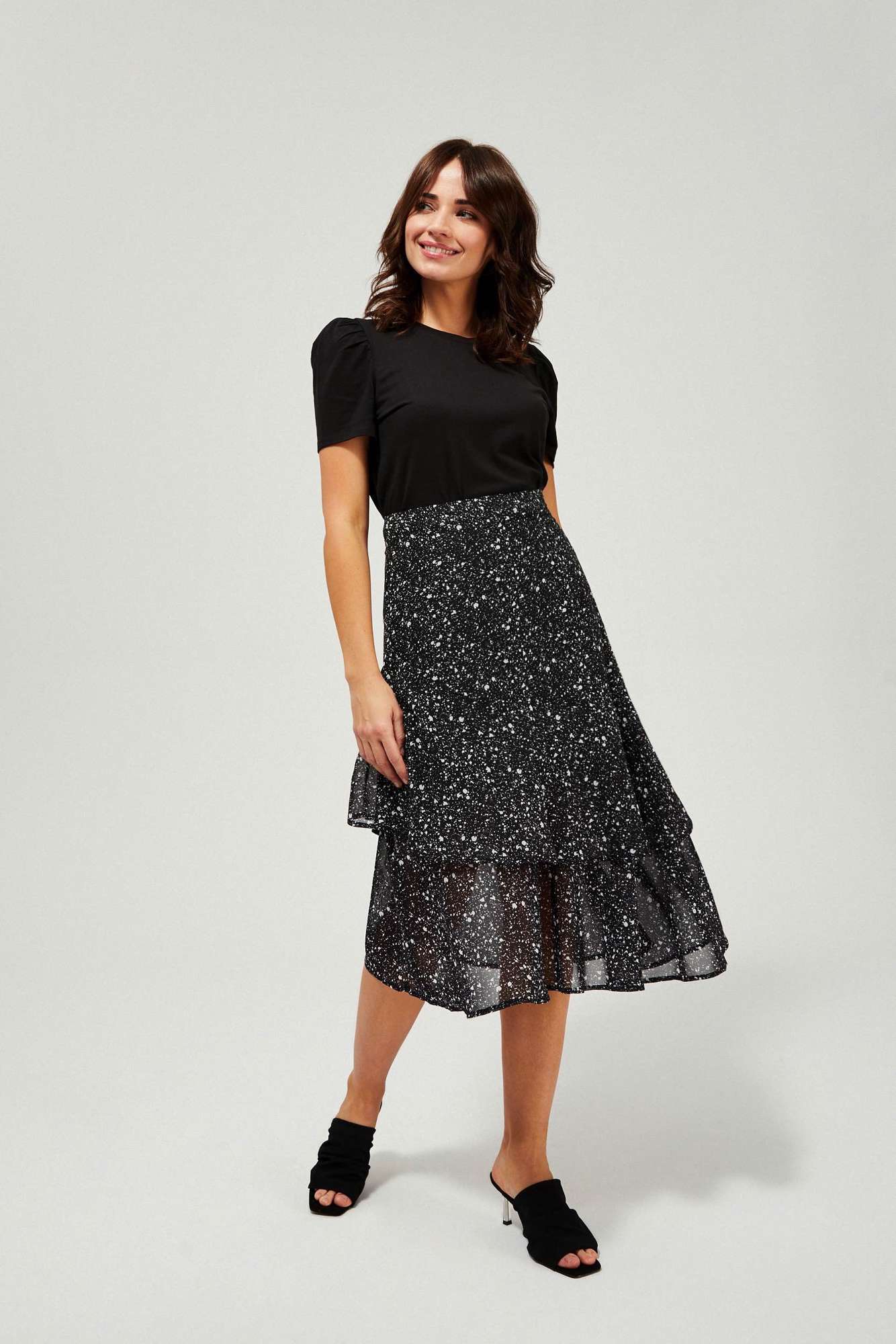 

Moodo Spódnica z falbanami L-SC-3401 Black; Xs