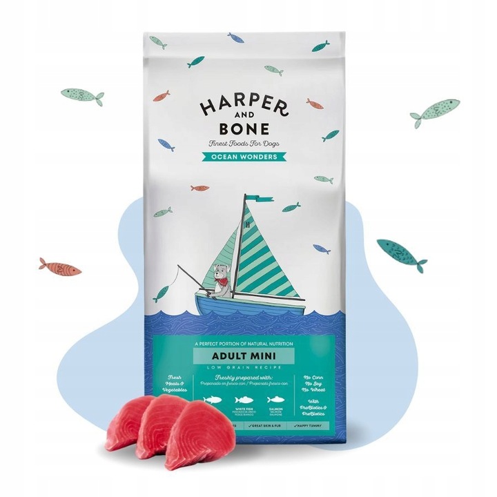 Harper and Bone Mini dla psa Małe Rasy 50% Mięsa Ryby Łosoś Tuńczyk 10kg