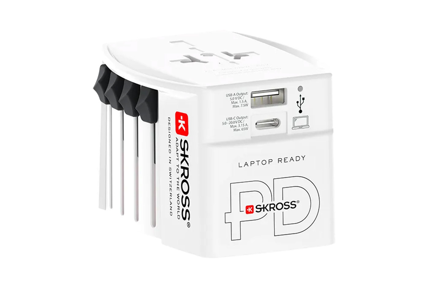 Skross Univerzální cestovní adaptér "muv Usb AC65PD",PD 65W,USB A+C,+kabel