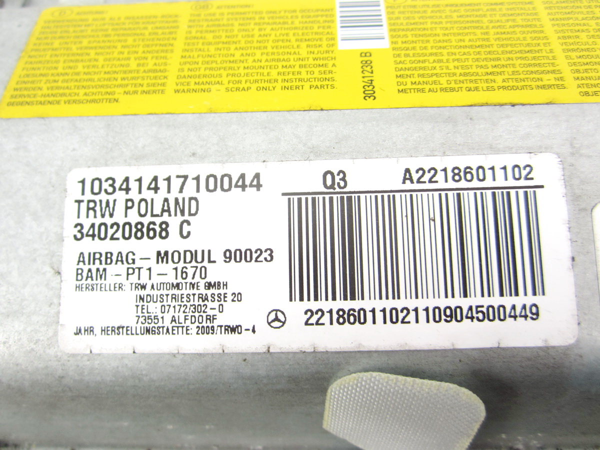 AIRBAG AIRBAG GINOCCHIA MERCEDES W221