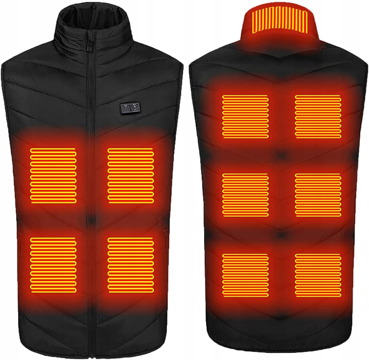 DŁUGA KAMIZELKA PODGRZEWANA na USB ROBOCZA OCIEPLANA DAMSKA MĘSKA PLUS SIZE Rozmiar XL/XXL