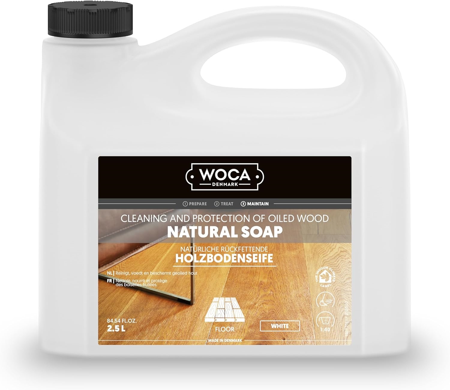 Woca Natural Soap White 2,5L bílé mýdlo na voskované olejované podlahy