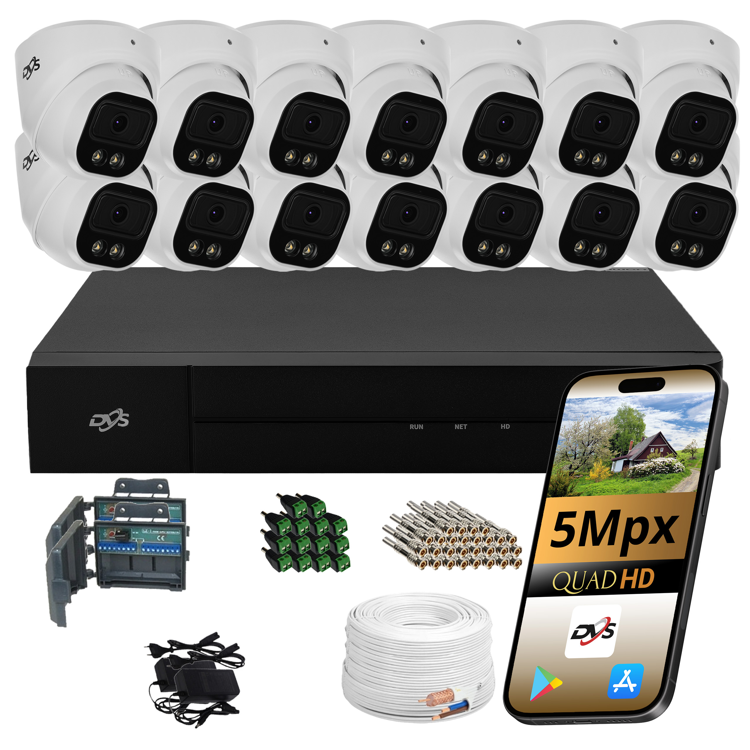 Sada 14 Venkovních Kamer Pro Analogové Monitorování 5Mpx Dvs Dual 14KS