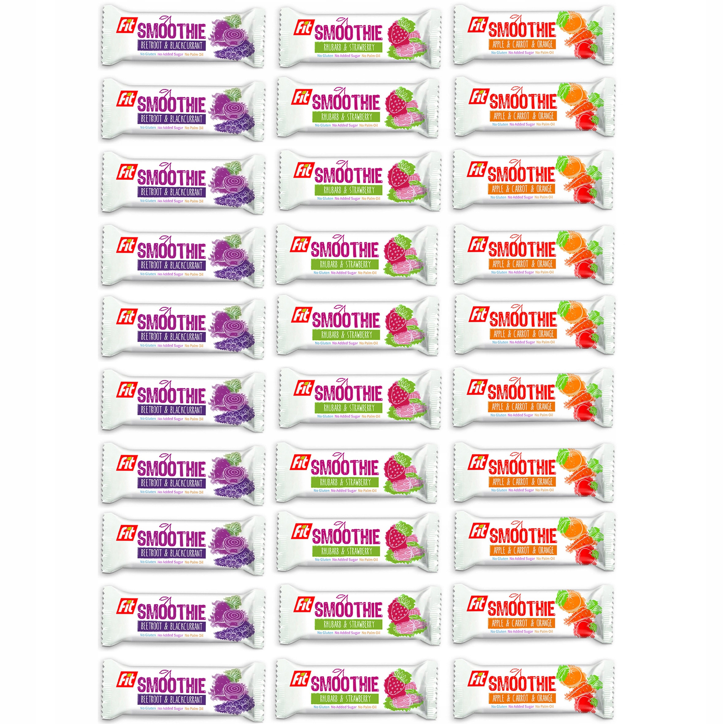 Levně Sada ovocných tyčinek Fit Smoothie mix chutí 30 x 32 g Zdravá Svačinka