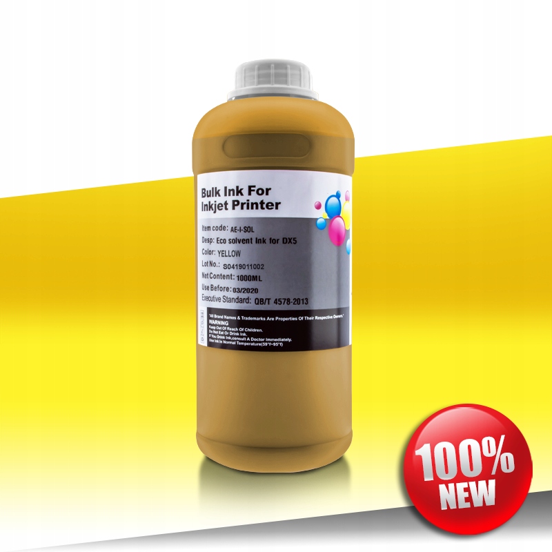 Atrament eco solwentowy Epson DX5/DX7/DX10 YELLOW 1L