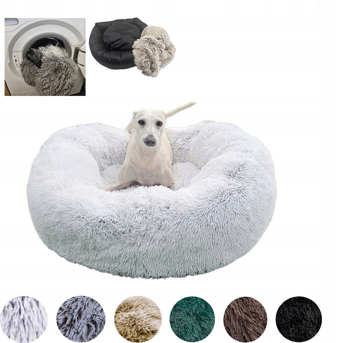 Legowisko Chmurka dla psa i kota Shaggy 80 Zdejmowany Pokrowiec Srebrna