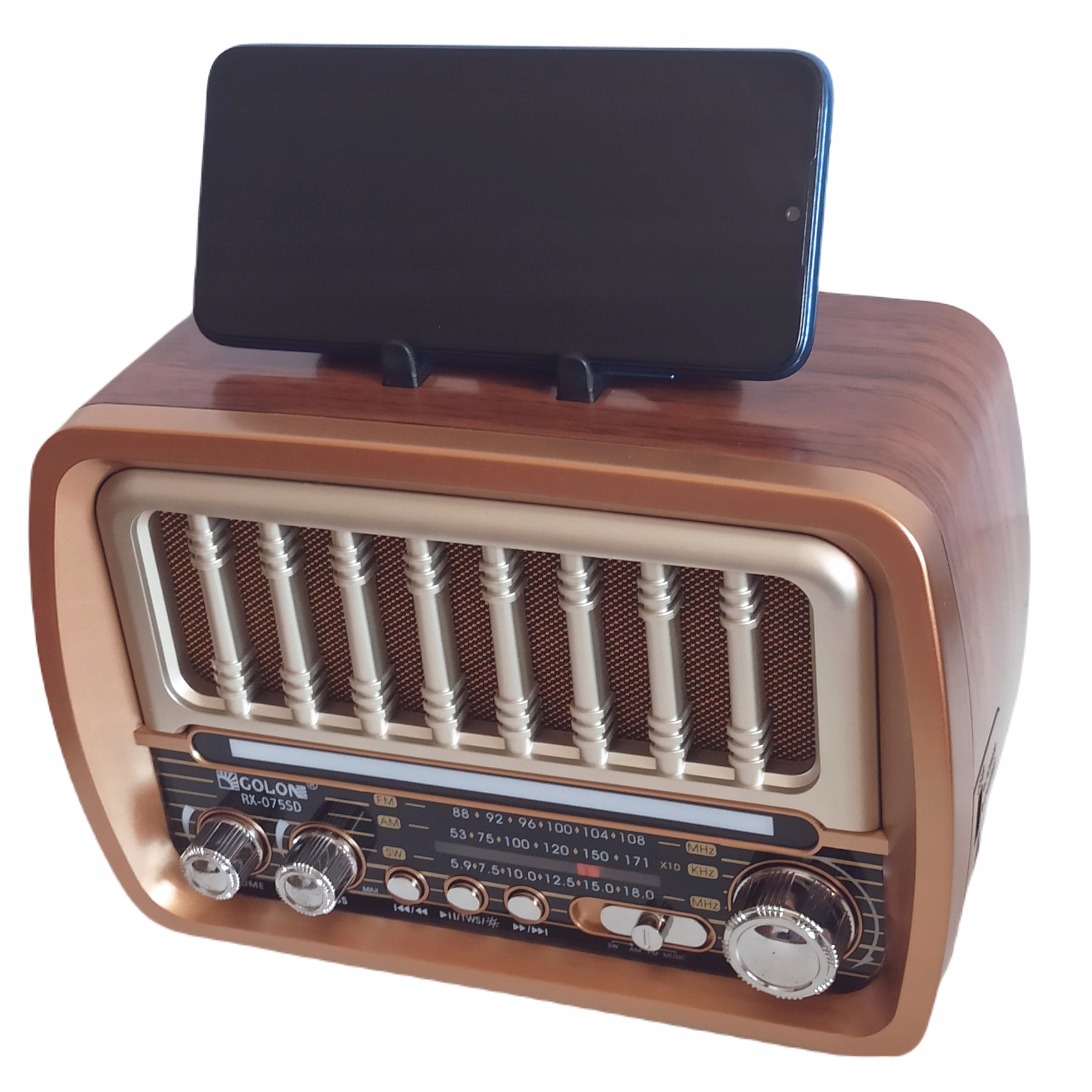 Stylové Rádio Série Retro Vintage Golon XXL Velký Solární Panel Led Pásek