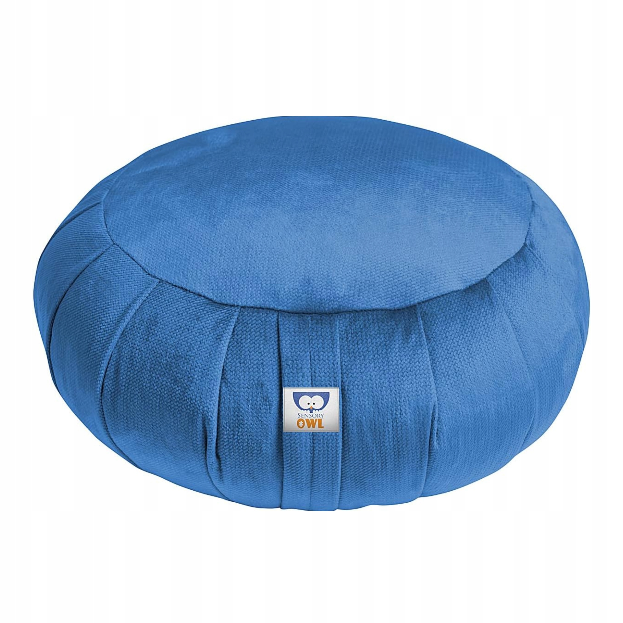 Polštář Zafu kulatý pro meditační jógu a cvičení Kobaltové pohankové slupky