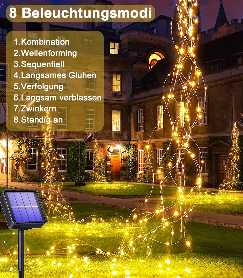 JOYSING Solarna Girlanda 2M 200 LED 8 Trybów Wodoodporna — miniatura 4