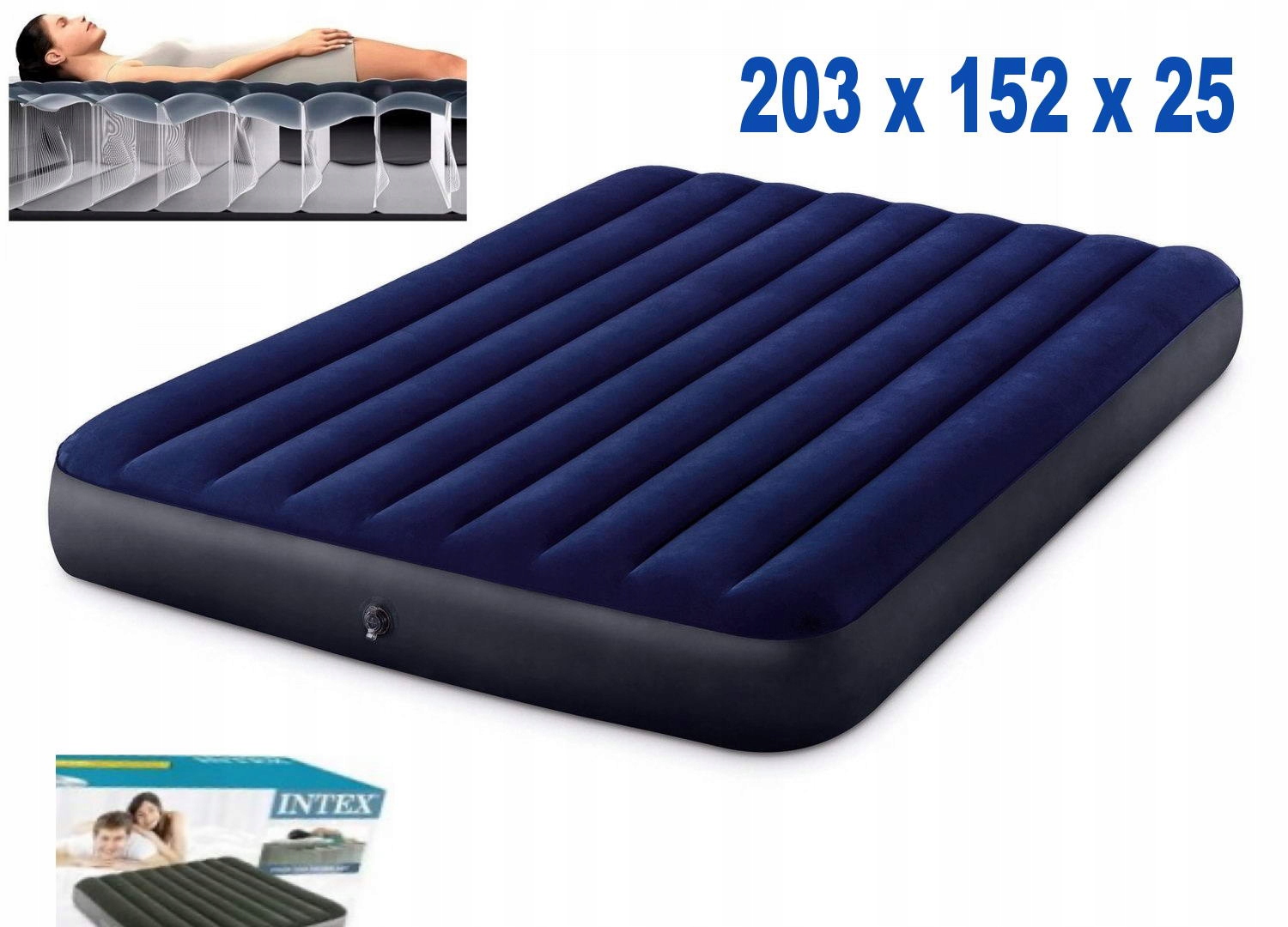 

Duży materac dmuchany łóżko 2 osobowe Intex 64759