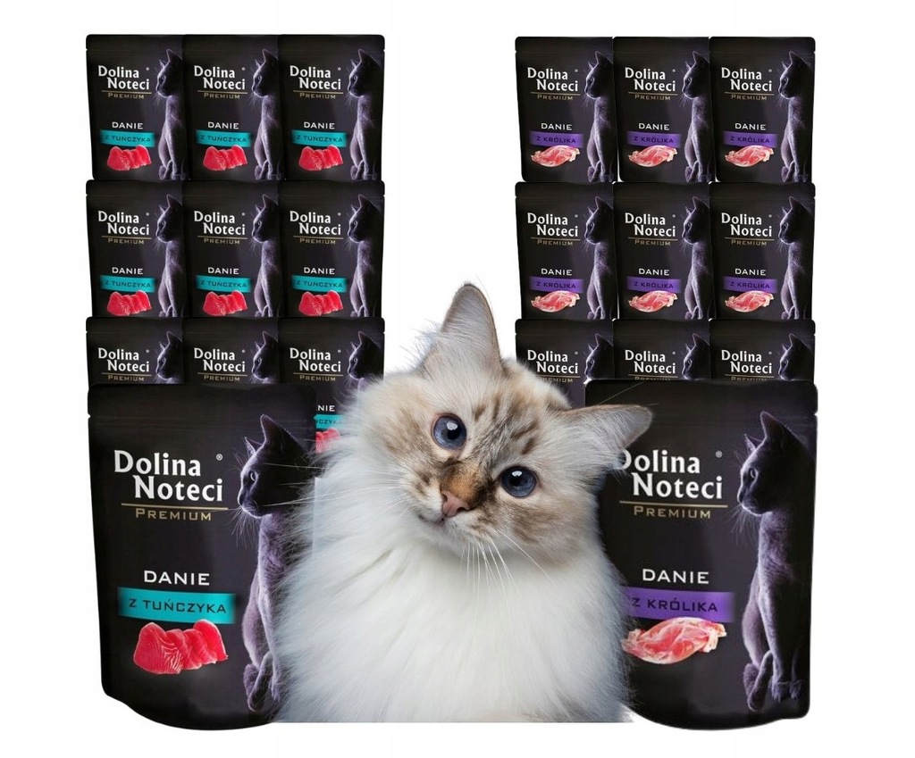 Levně Dolina Noteci Premium Mokré krmivo pro kočky Jídlo MIX 2 příchutí 20x85 g