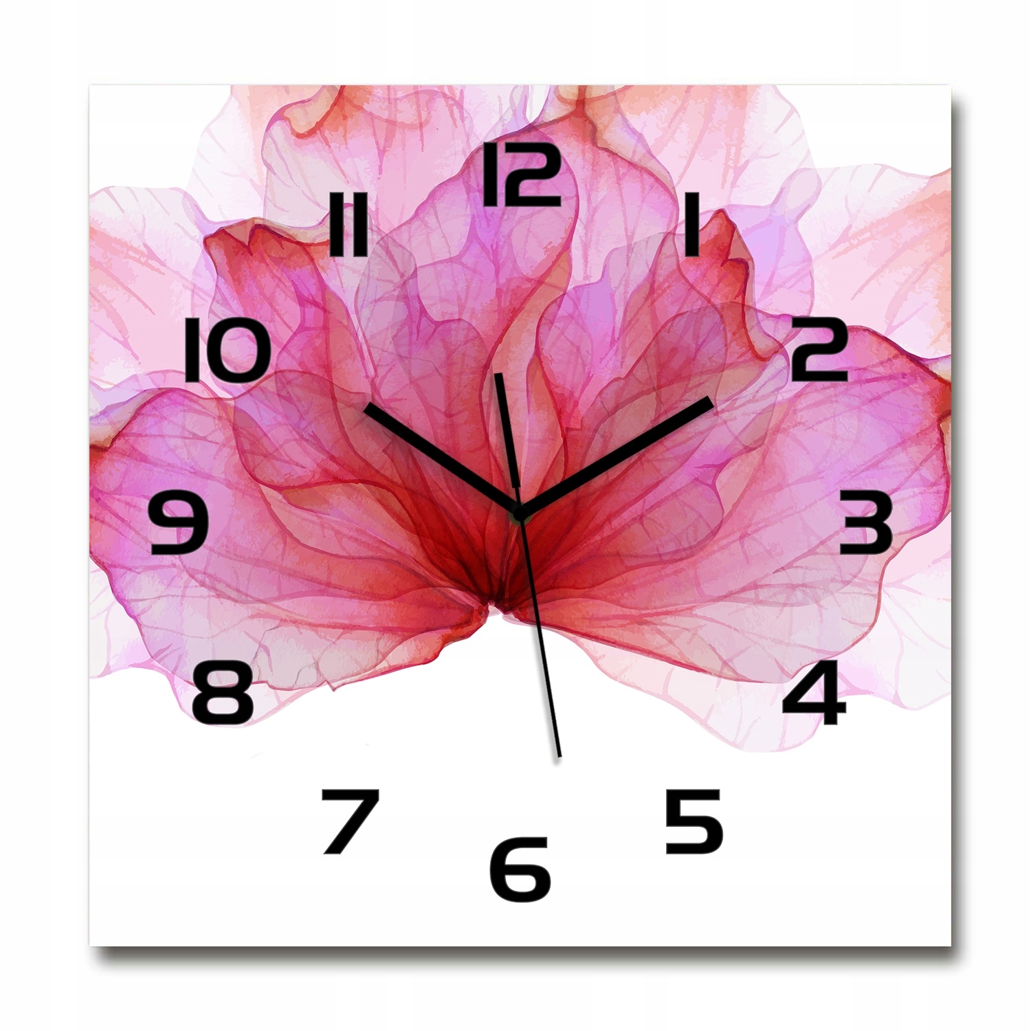 

Duży zegar ze szkła hartowanego Różowy kwiat 60x60