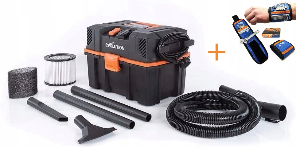 Odkurzacz Evolution R15VAC 15l na sucho mokro bezworkowy Opaska Magnetycz