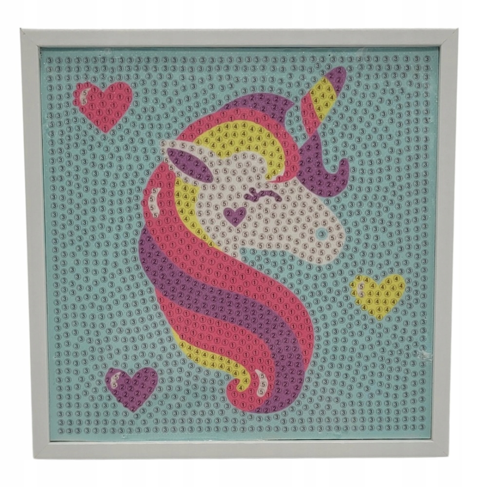 

Obraz Diamentowy Jednorożec Haft 5D Biała Ramka