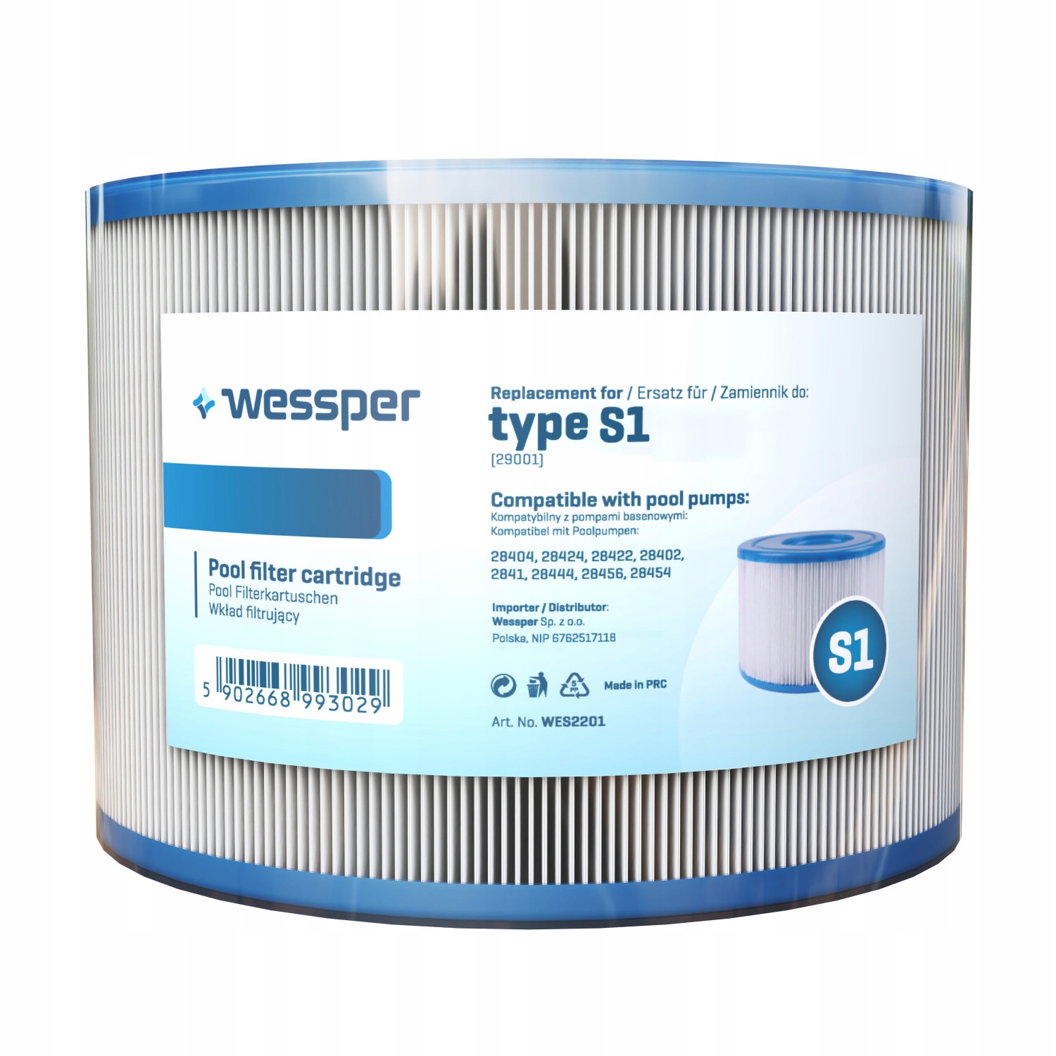 

1X Filtr Wessper do Intex S1 29001 Jacuzzi Basen