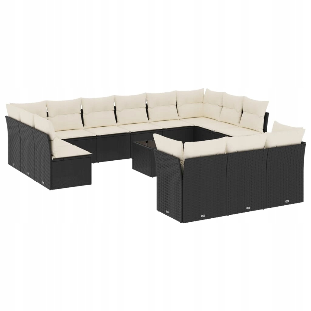 Set zahradního nábytku vidaXL černý 14 el.