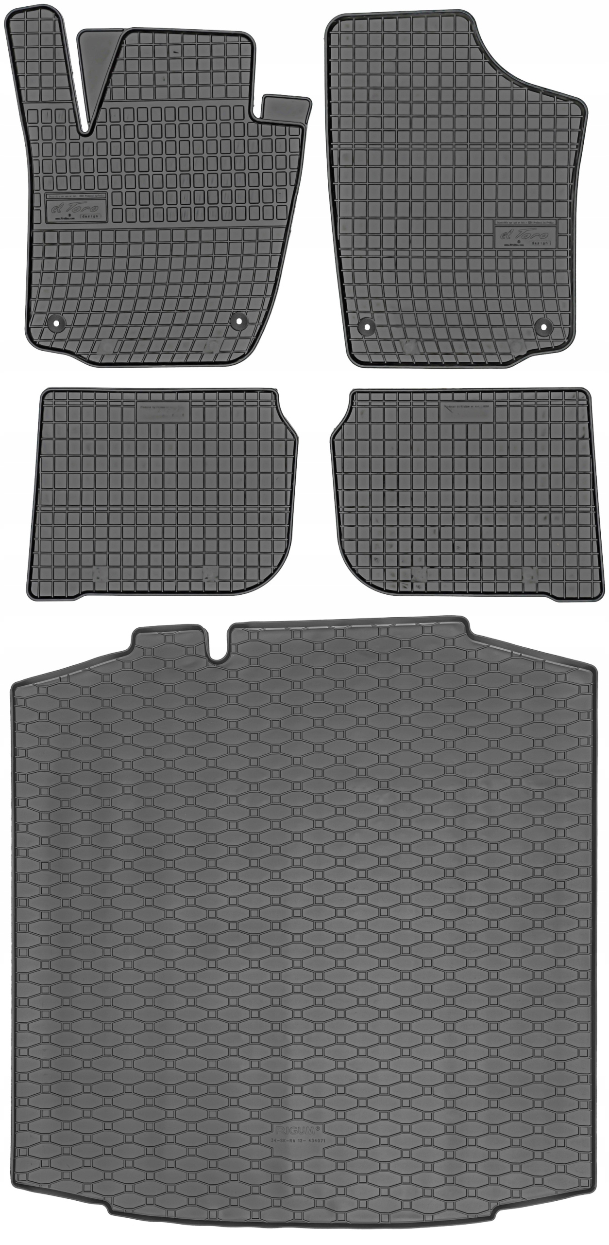 Škoda Rapid Hatchback 2012-2019 Sada rohoží koberčeky
