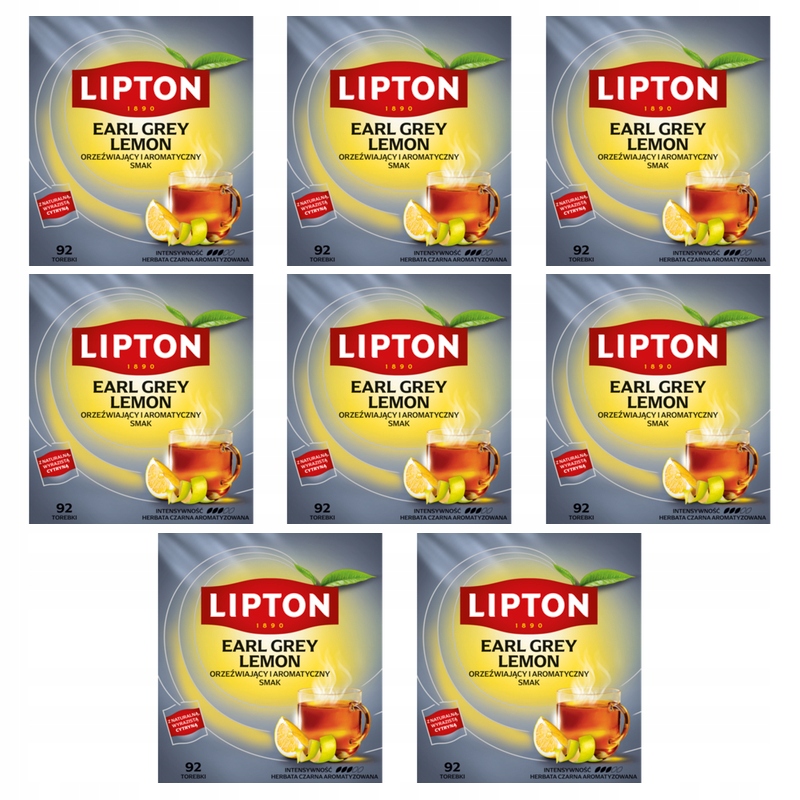 Lipton Earl Grey Lemon čaj (92 sáčků) X8