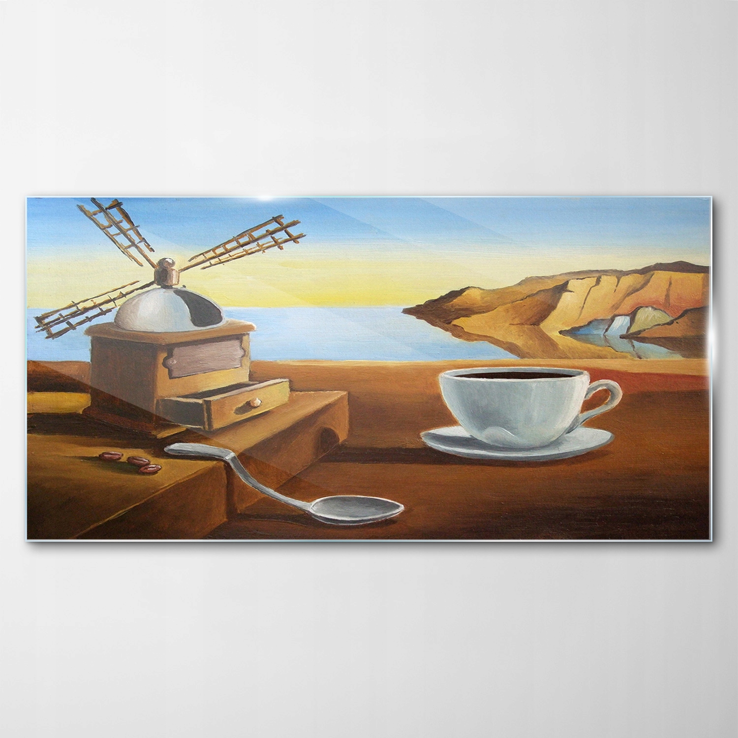 

Obraz Szklany Dekor Krajobraz Kawa Sztuka 100x50