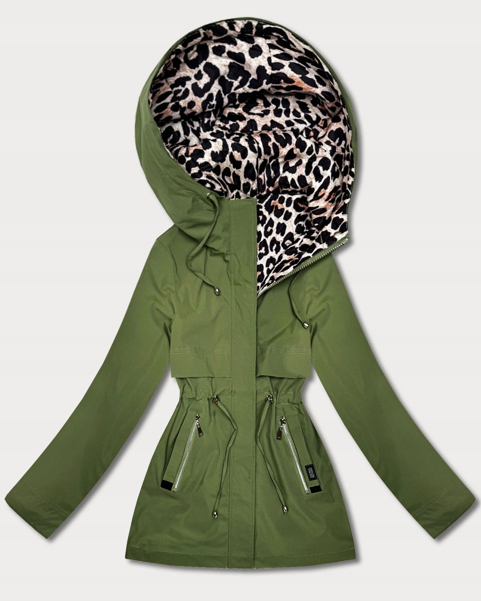 Tenká Bunda 2V1 KK60424 Zelená S (36)