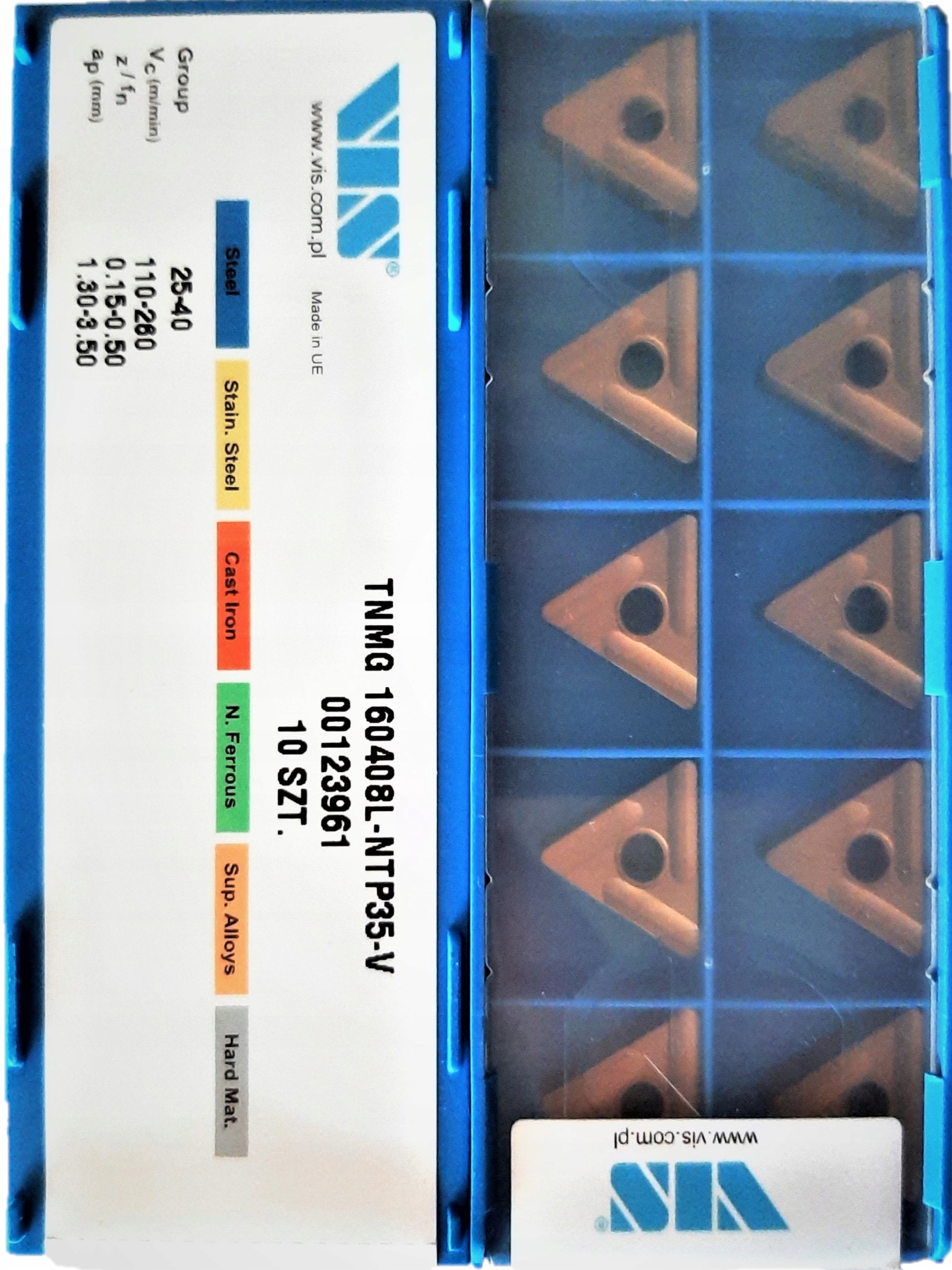 PŁYTKA PŁYTKI WIDIOWE TNMG 160408 L NTP35 V LEWA