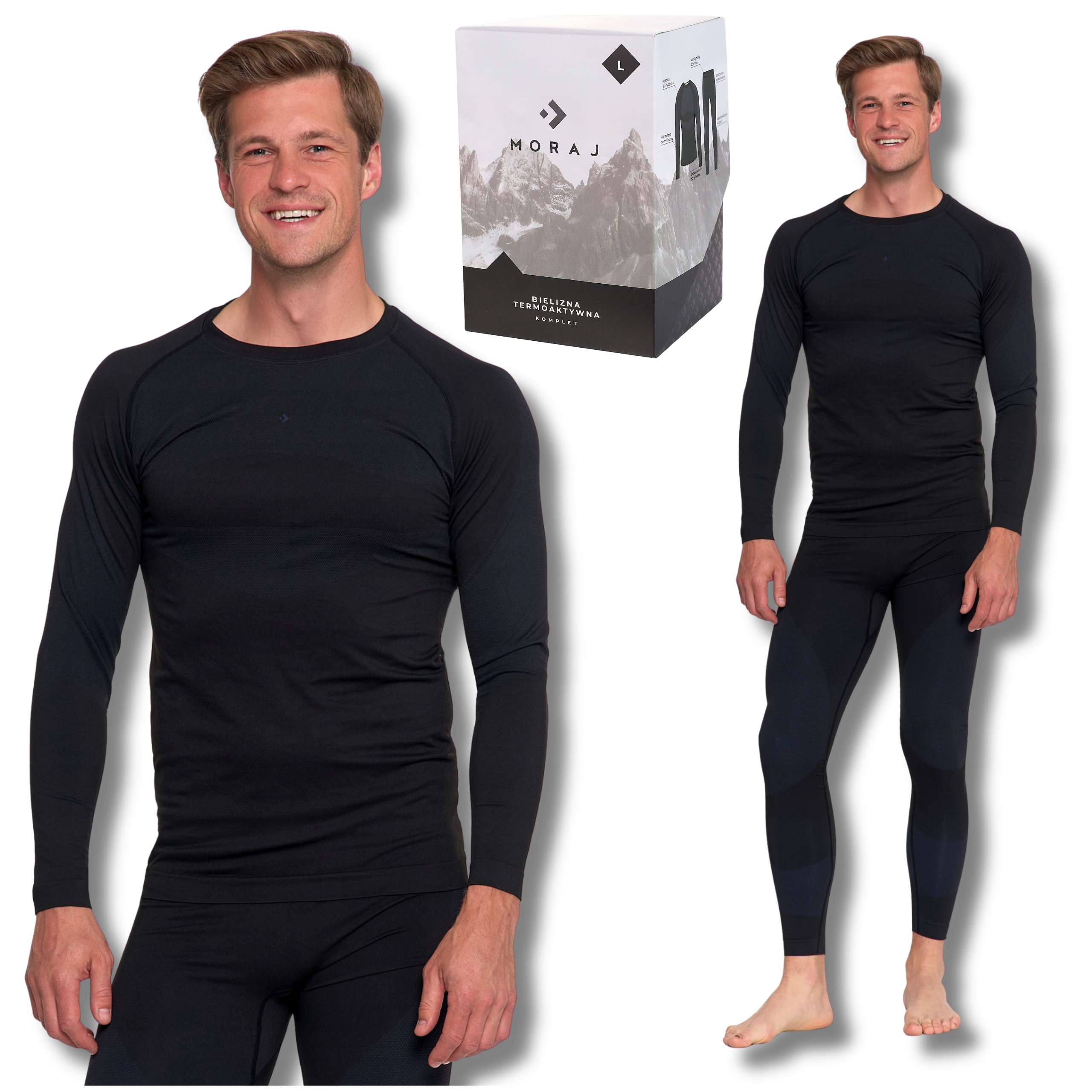 Pánské Termoaktivní Spodní Prádlo Komplet Oblečení Na Zimu Teplé Thermo Moraj 3XL