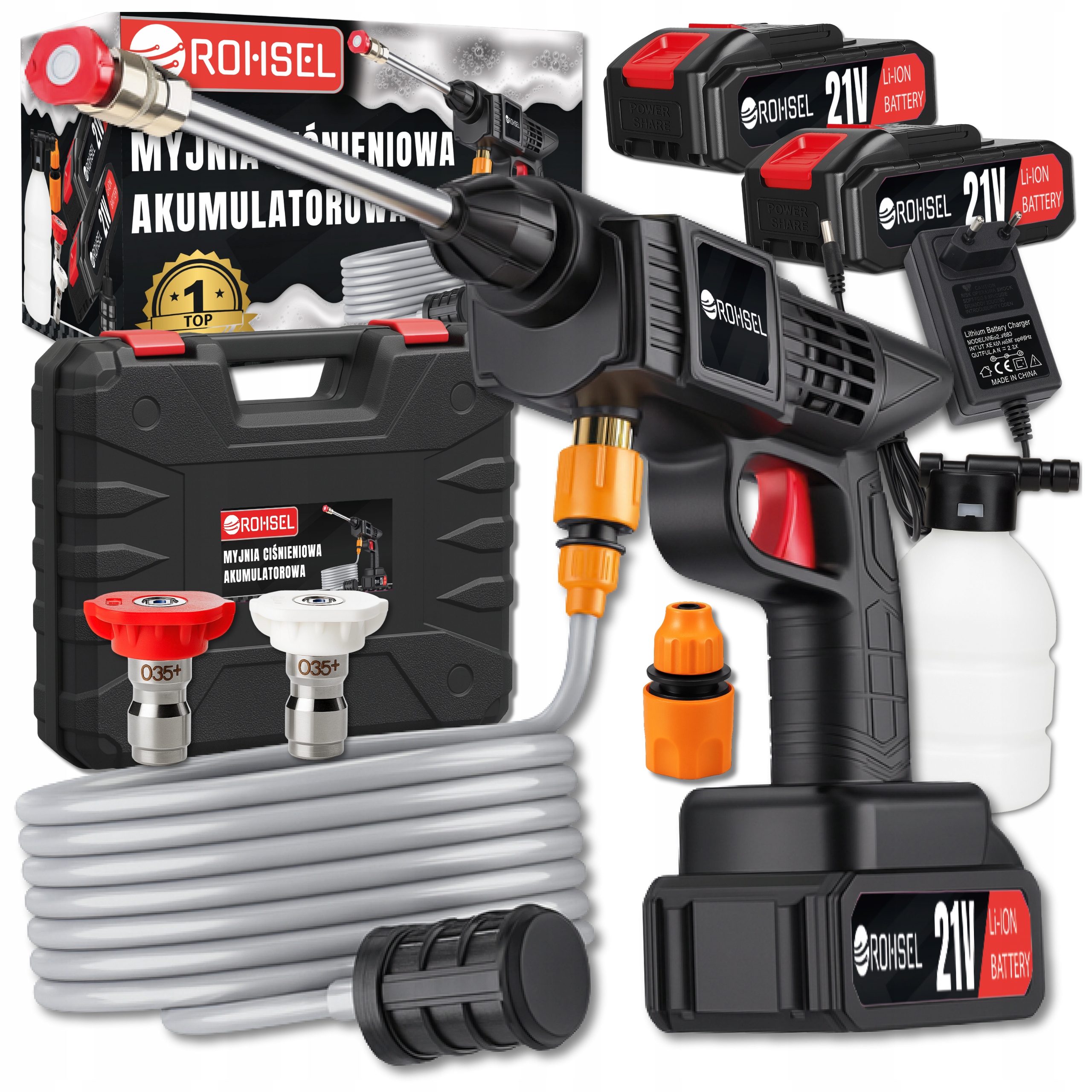 Akumulátorová Tlaková Myčka Na Zahradu, Okna A Kostky, Sada Power