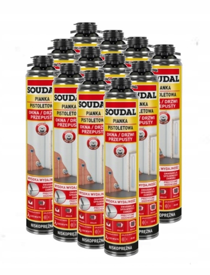 Pena montážna pištoľ Soudal 750 ml sada 12 kusov