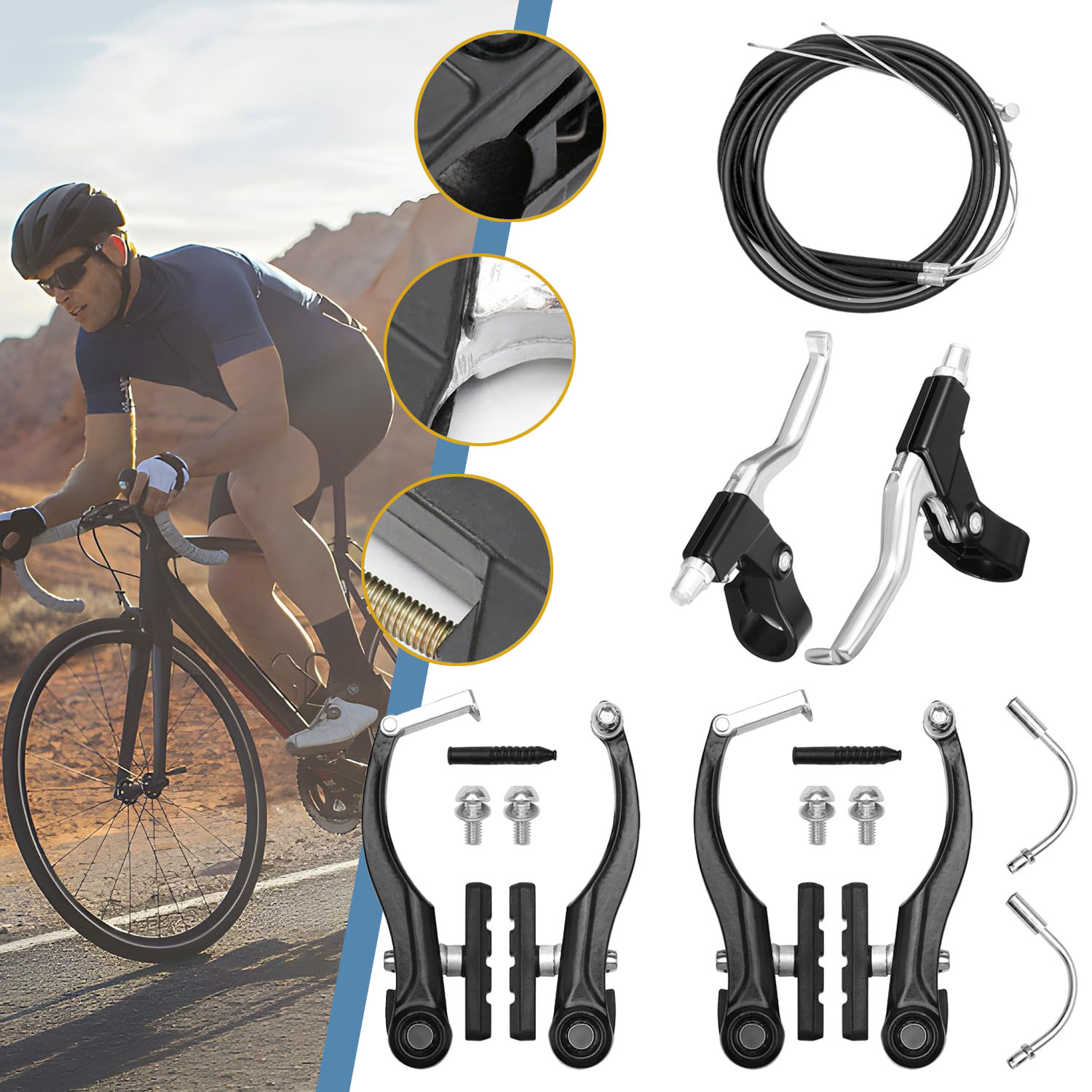 HAMULCÓW V-BRAKE DO ROWERÓW, DŹWIGNIA HAMULCA PALCOWEGO, LINKA HAMULCA