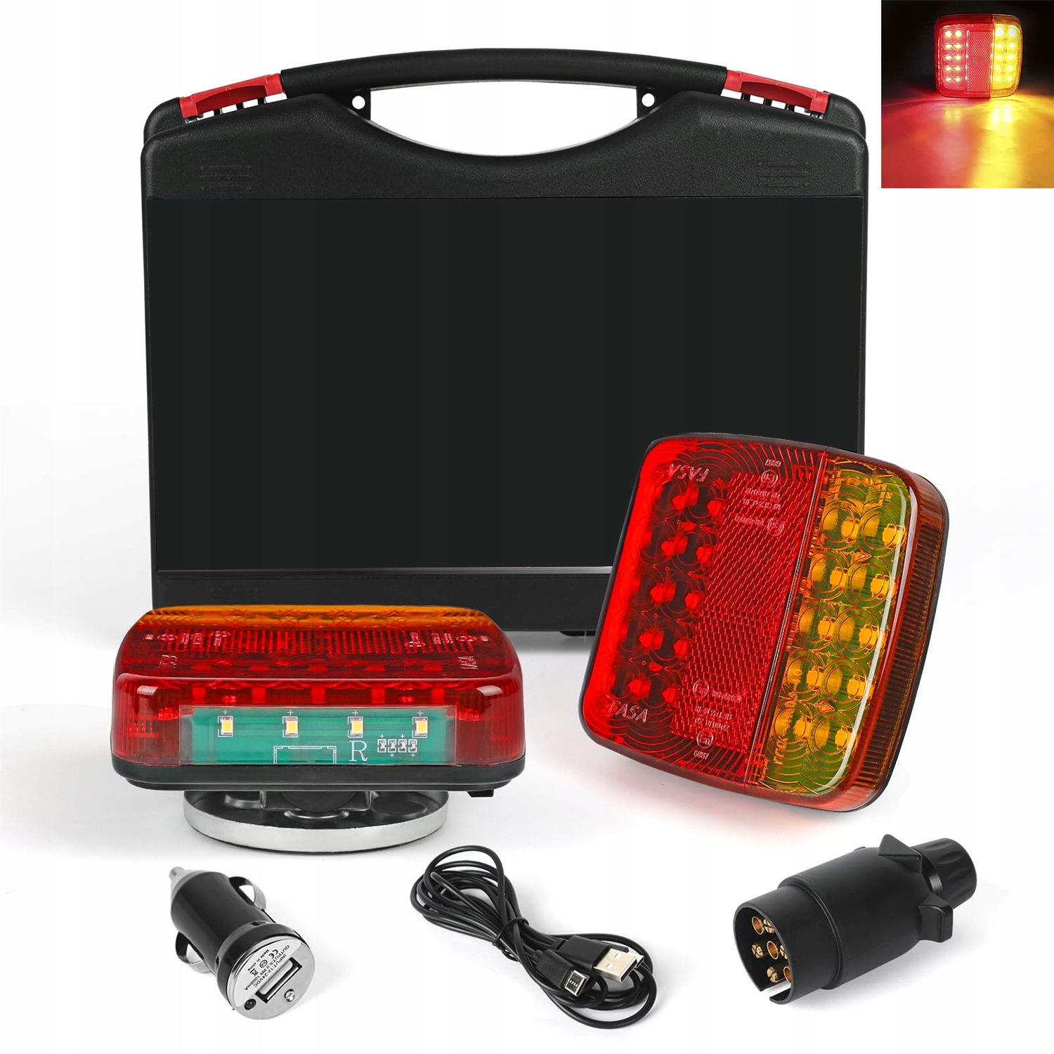 Lampy s zadním paprskem 7pin Komplet pro přívěs lP65 30M