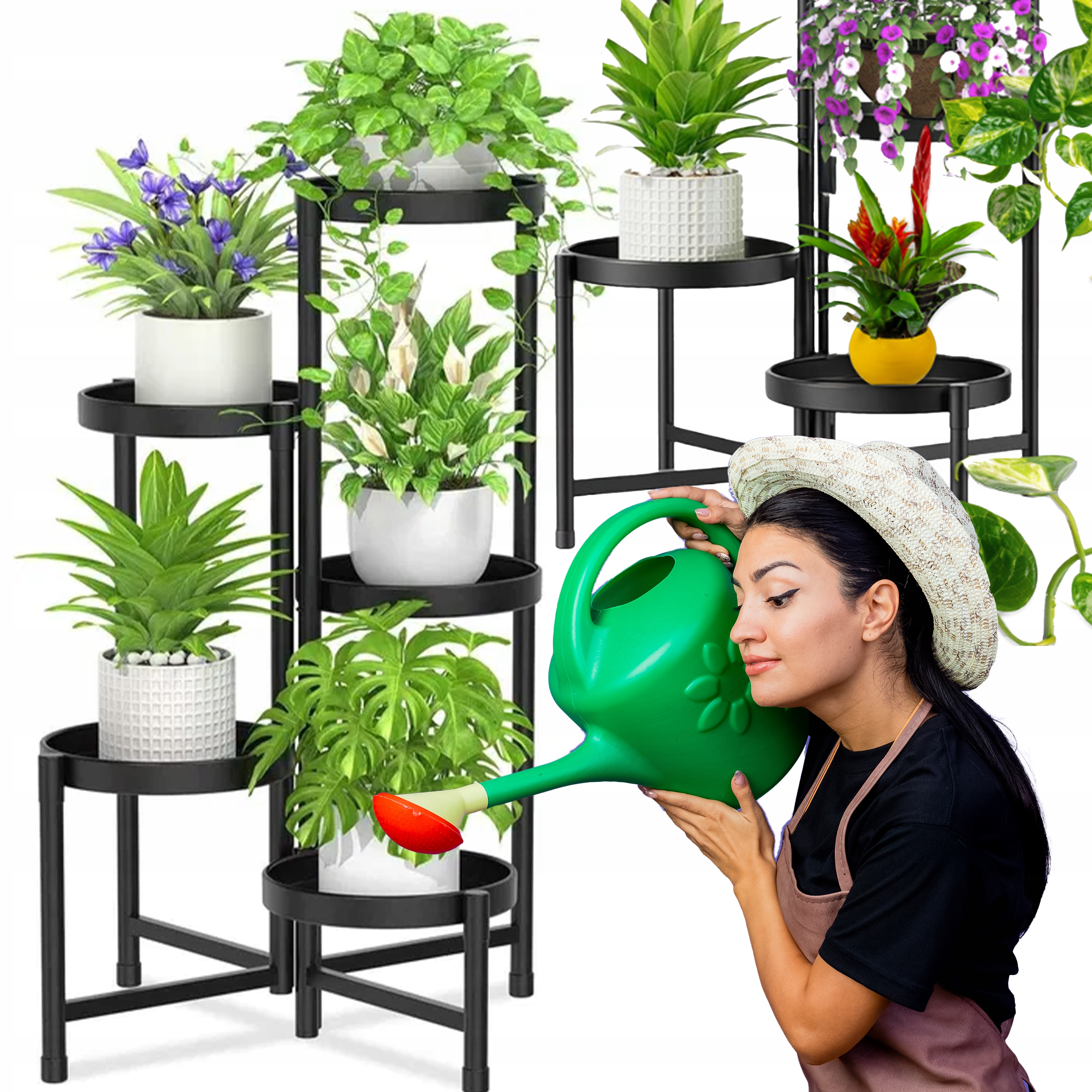 Držák Na Květináč Stojící Kovový na květiny Květiny Rostliny Regál na rostliny Stojan