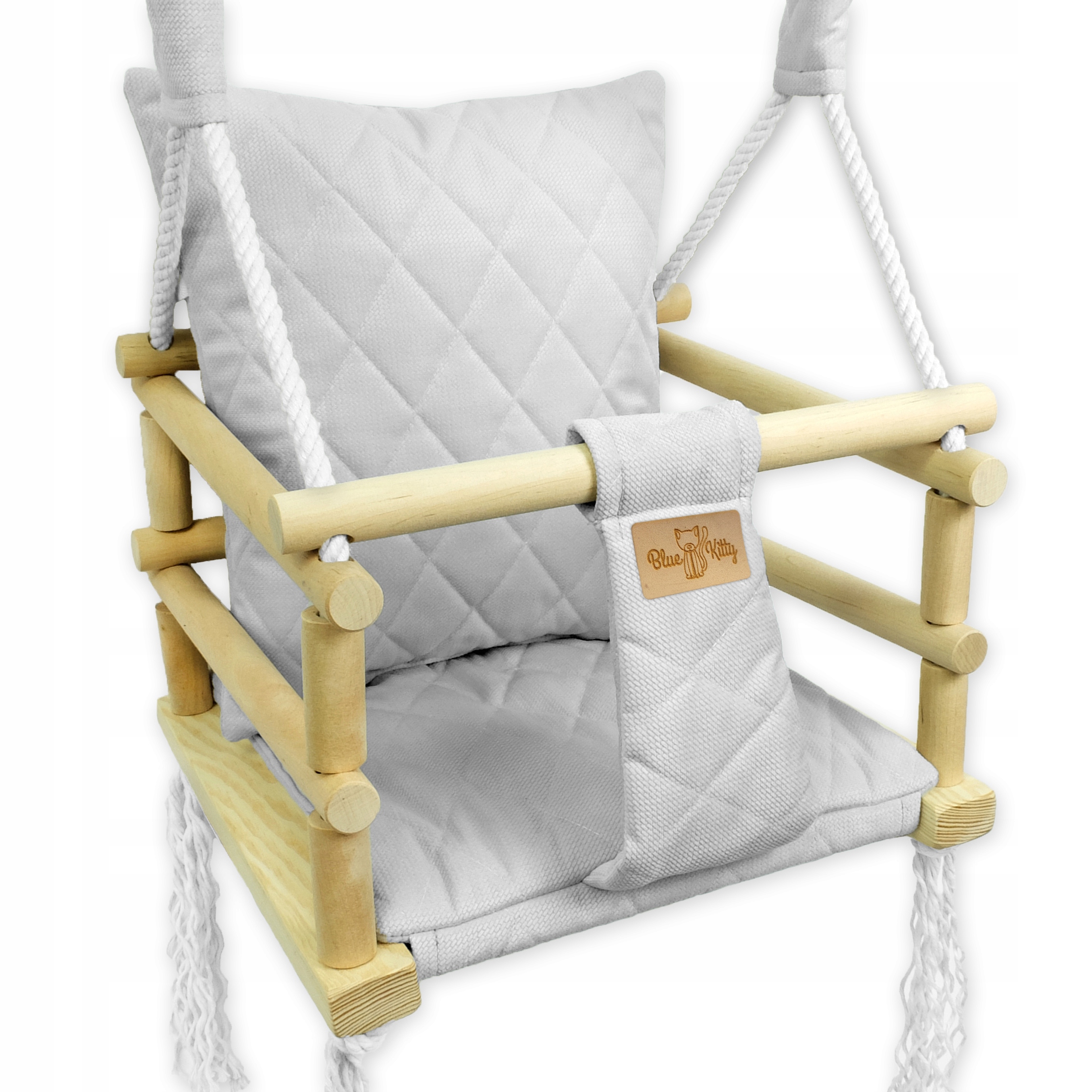 KiziaMizia HUŚTAWKA DLA DZIECI DO DOMU OGRODU 3w1 Materiał drewno