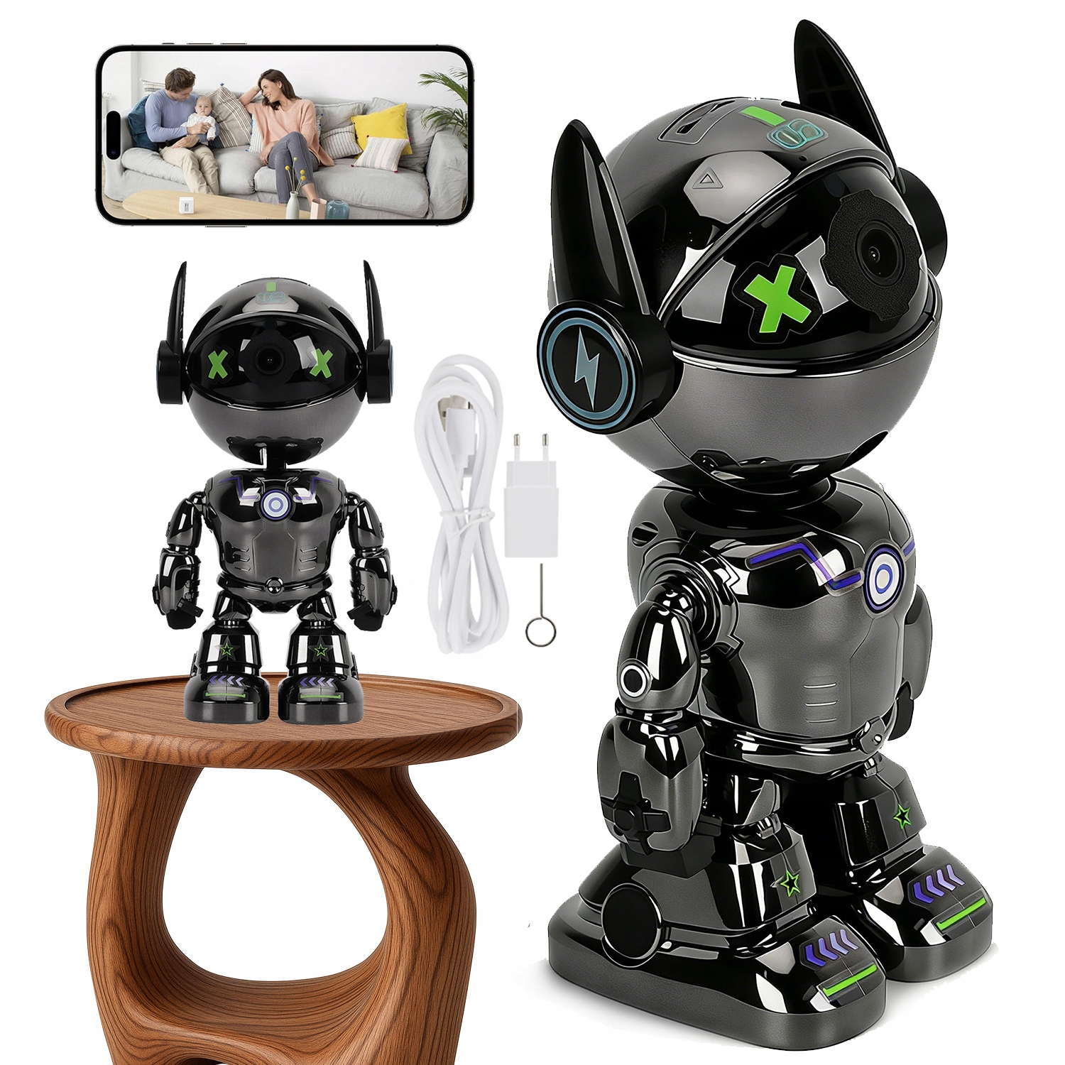 Robotická Kamera Wifi 1080P Noční Barevná S Mobilní Aplikací Baby Cam