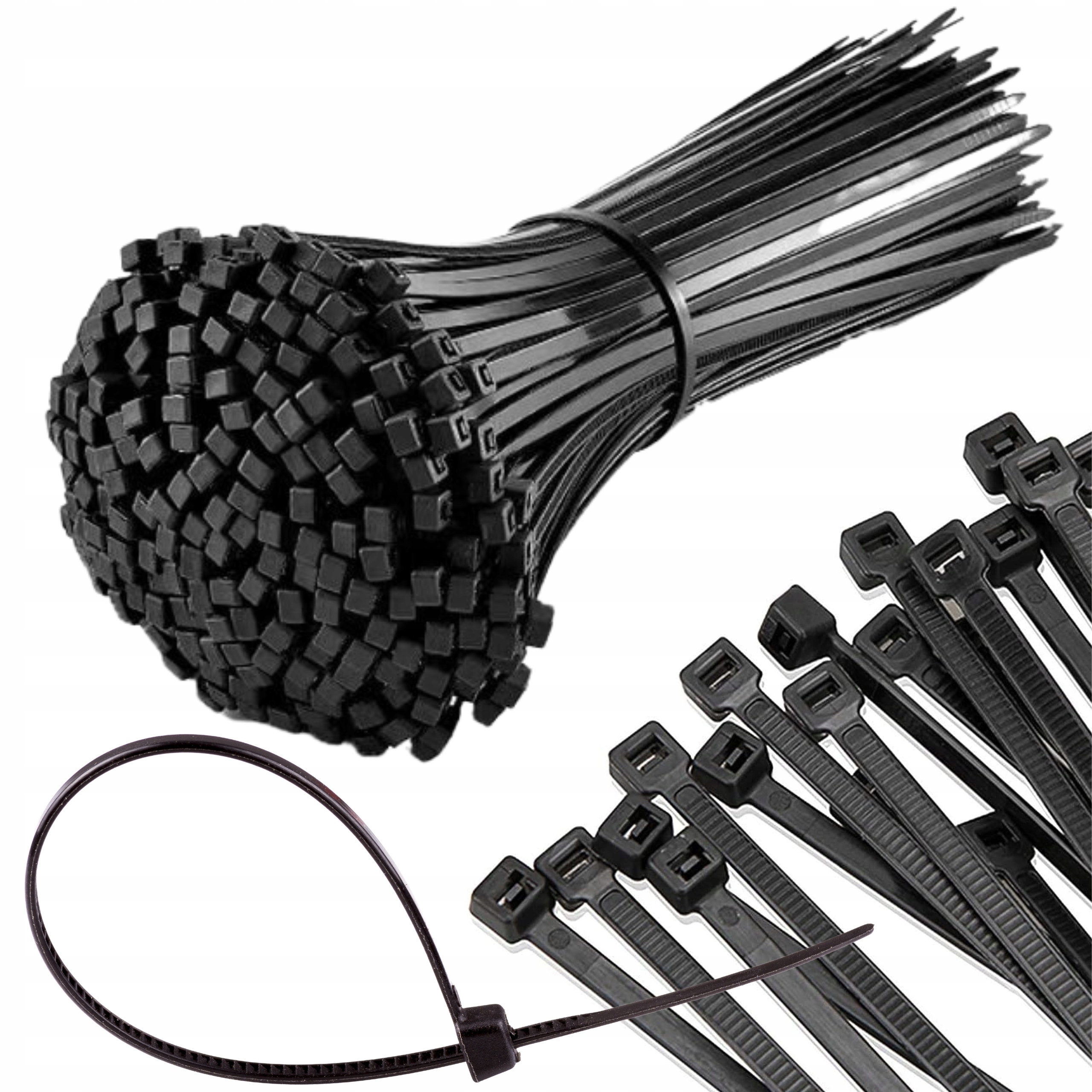 OPASKI ZACISKOWE KABLOWE TRYTKI UV CZARNE 3,6X300