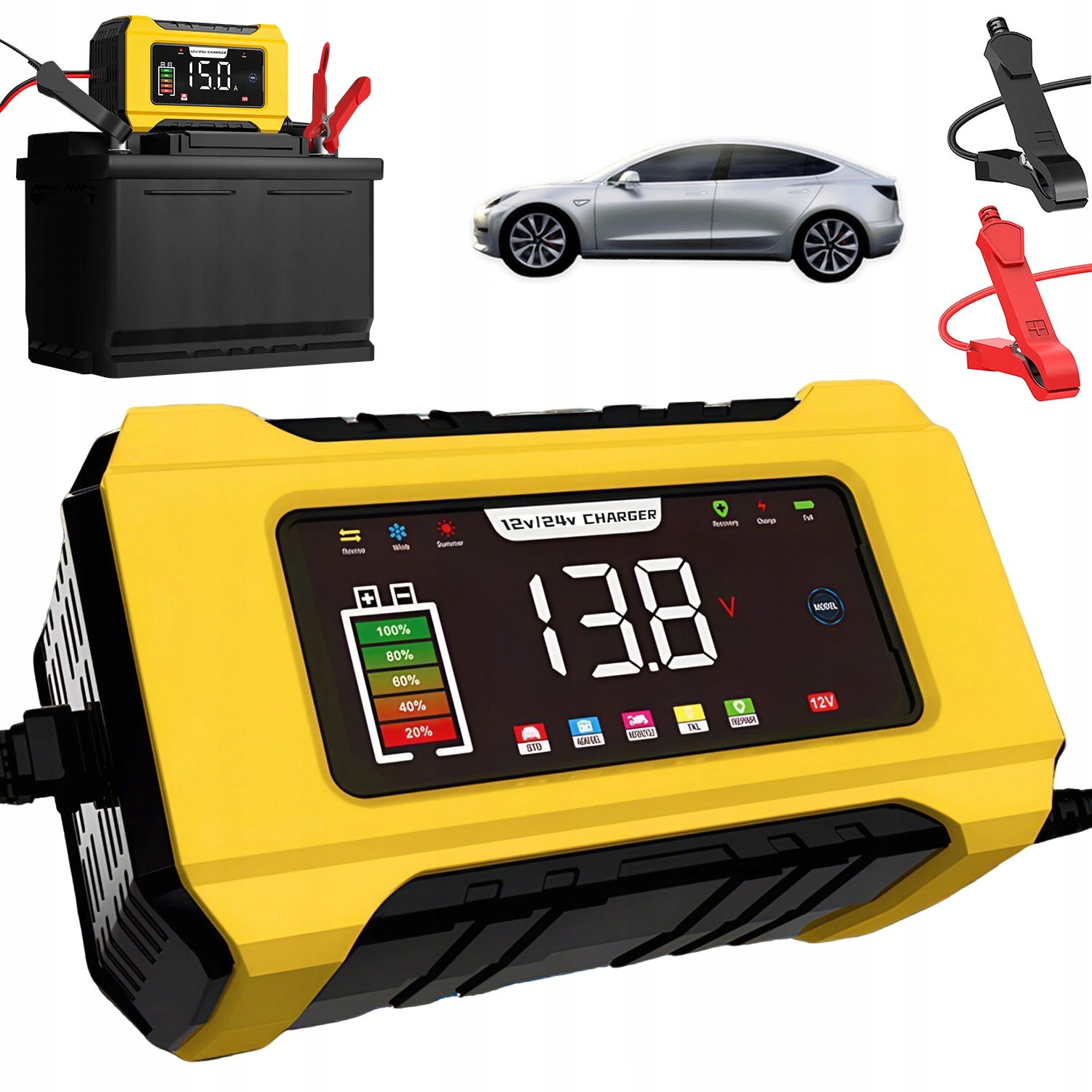 Automatický Usměrňovač Do Auta S Funkcí Opravy Akumulátorů 12 V 24 V
