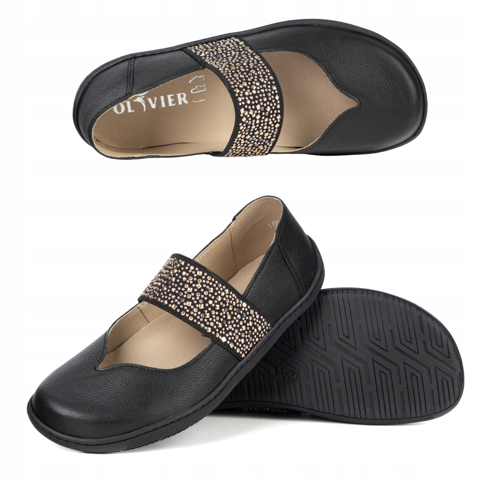 Dámské kožené barefootové lodičky Mila černé 38