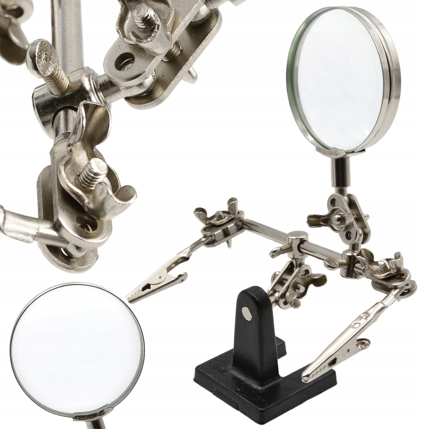 TRZECIA RĘKA UCHWYT LUPA DO LUTOWANIA KROKODYLKI