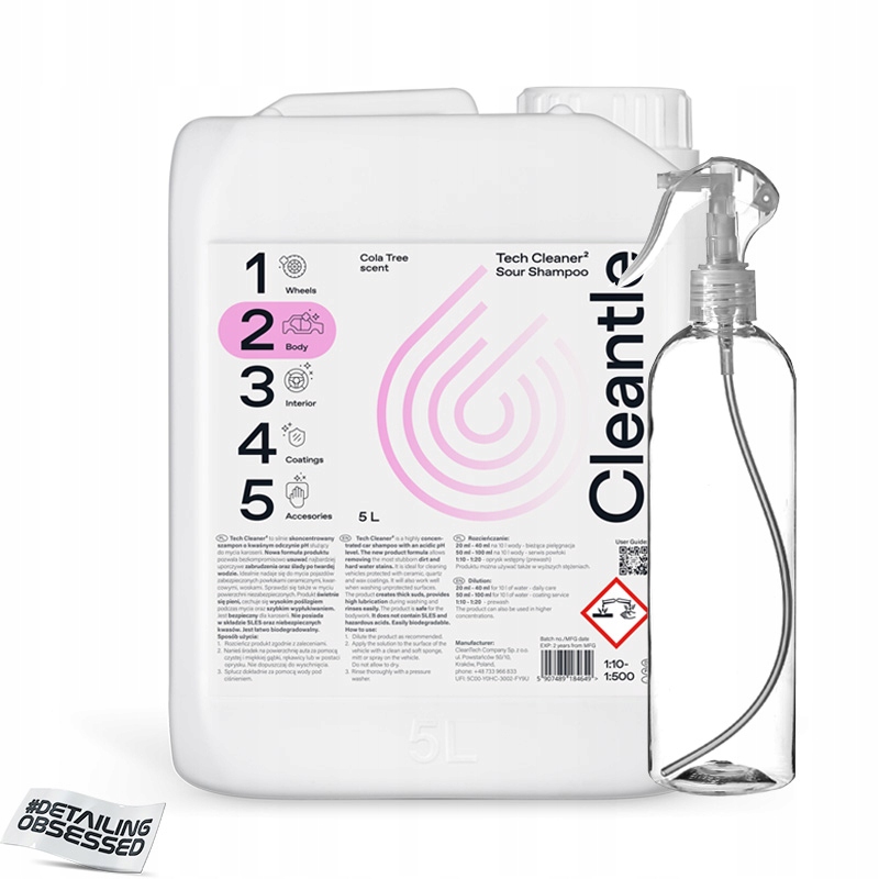 Cleantle TechCleaner2 5L szampon o kwasowym pH
