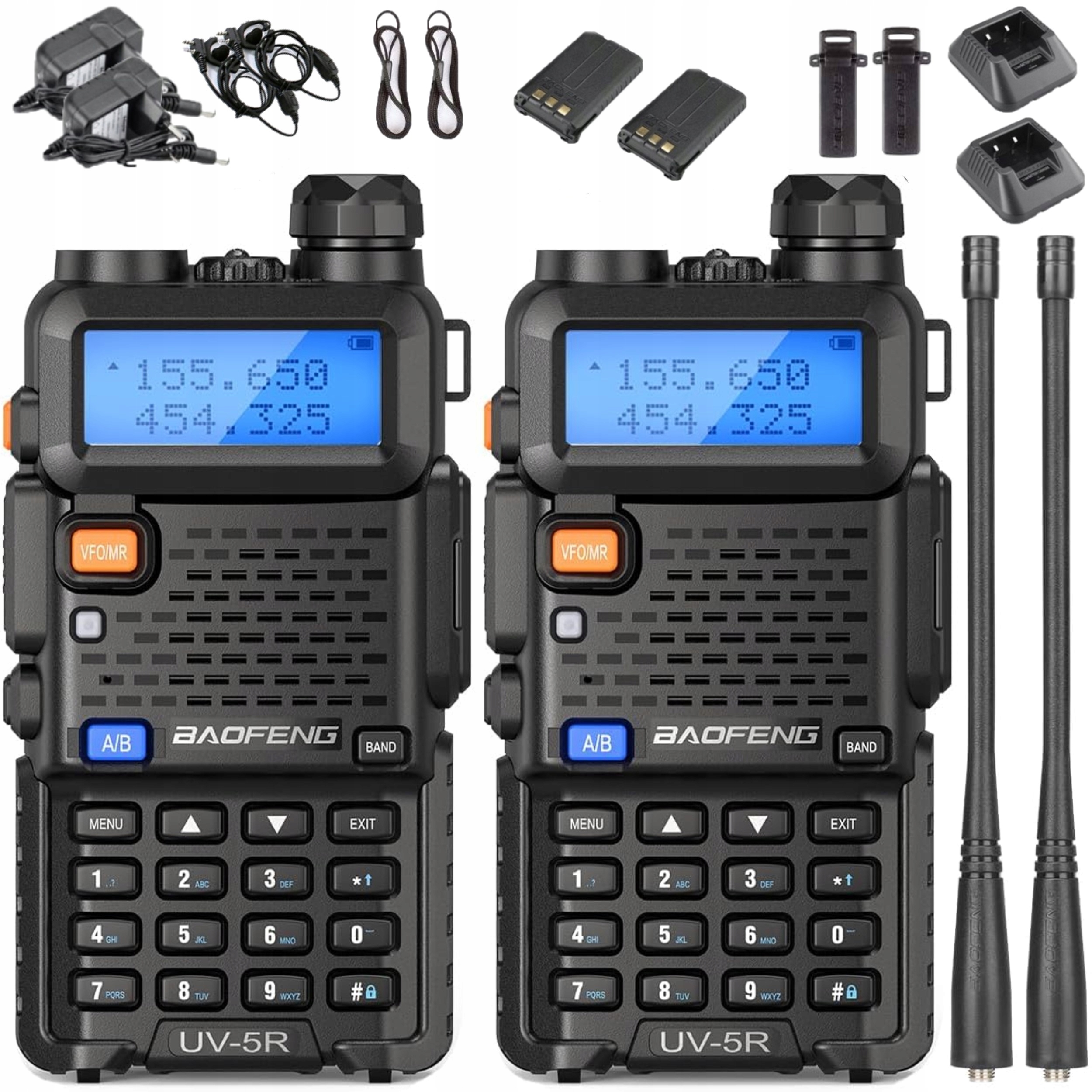 2 x Vysílačka UV-5R Baofeng Vysílačka Radiotelefon 5W Radio Fm
