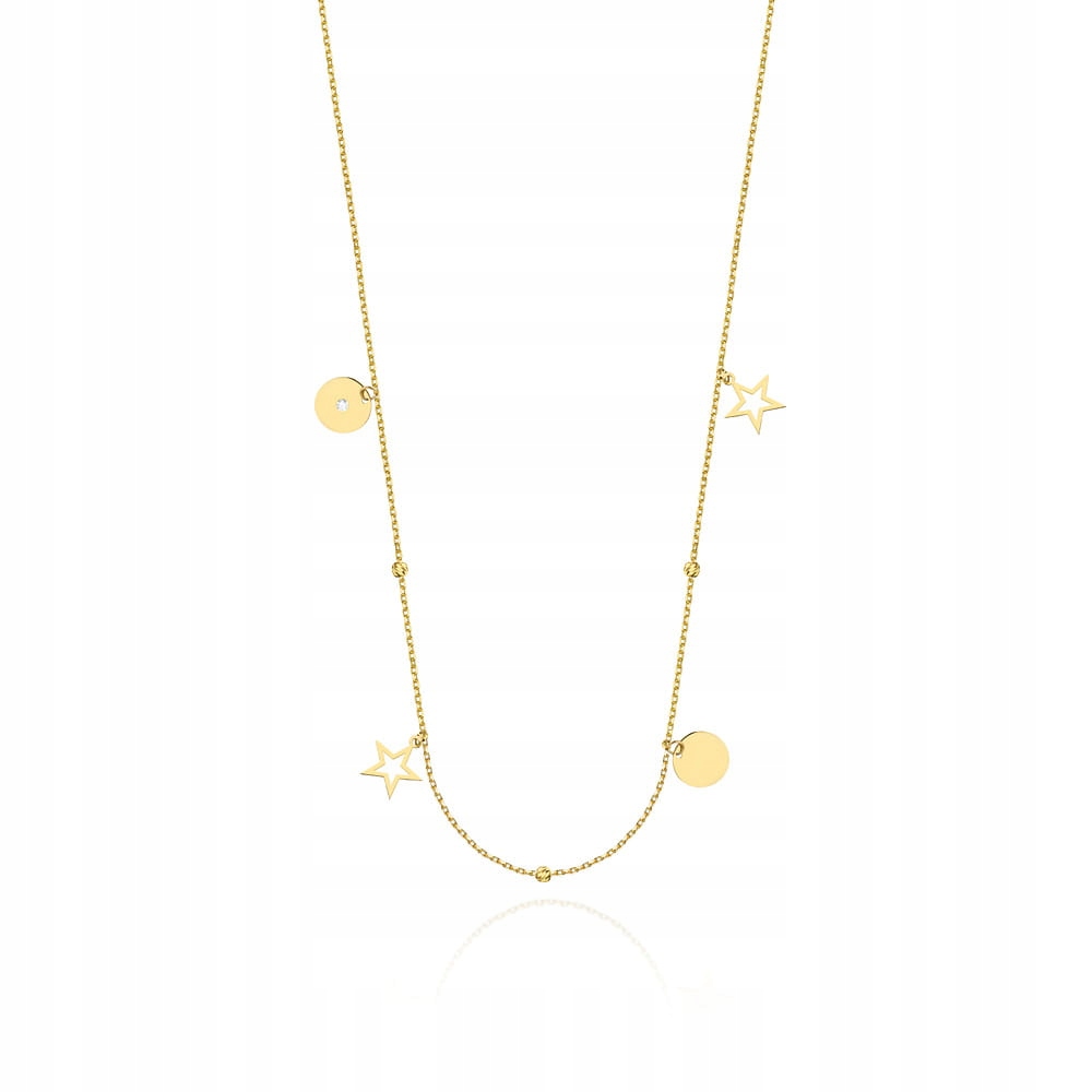 

Złoty Naszyjnik Celebrytka Brylant 585 Grawer