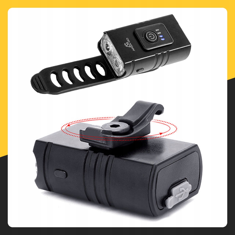 LAMPKA ROWEROWA PRZEDNIA TYLNA LED PRZÓD AKUMULATOROWA ZESTAW LAMPEK USB Liczba trybów świecenia 6