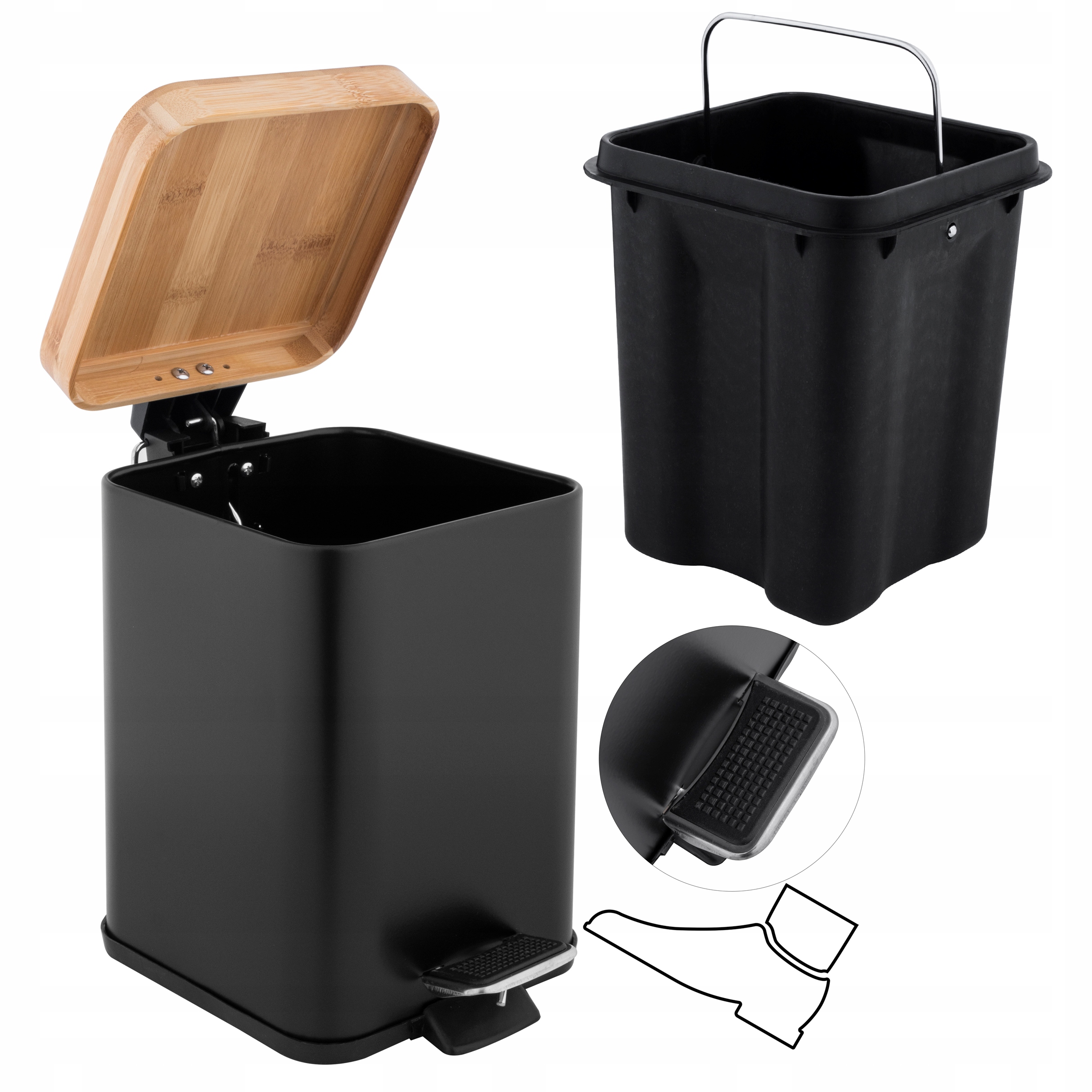 Zestaw łazienkowy KOSZ NA ŚMIECI stojak NA PAPIER TOALETOWY szczotka DO WC Przeznaczenie na papier