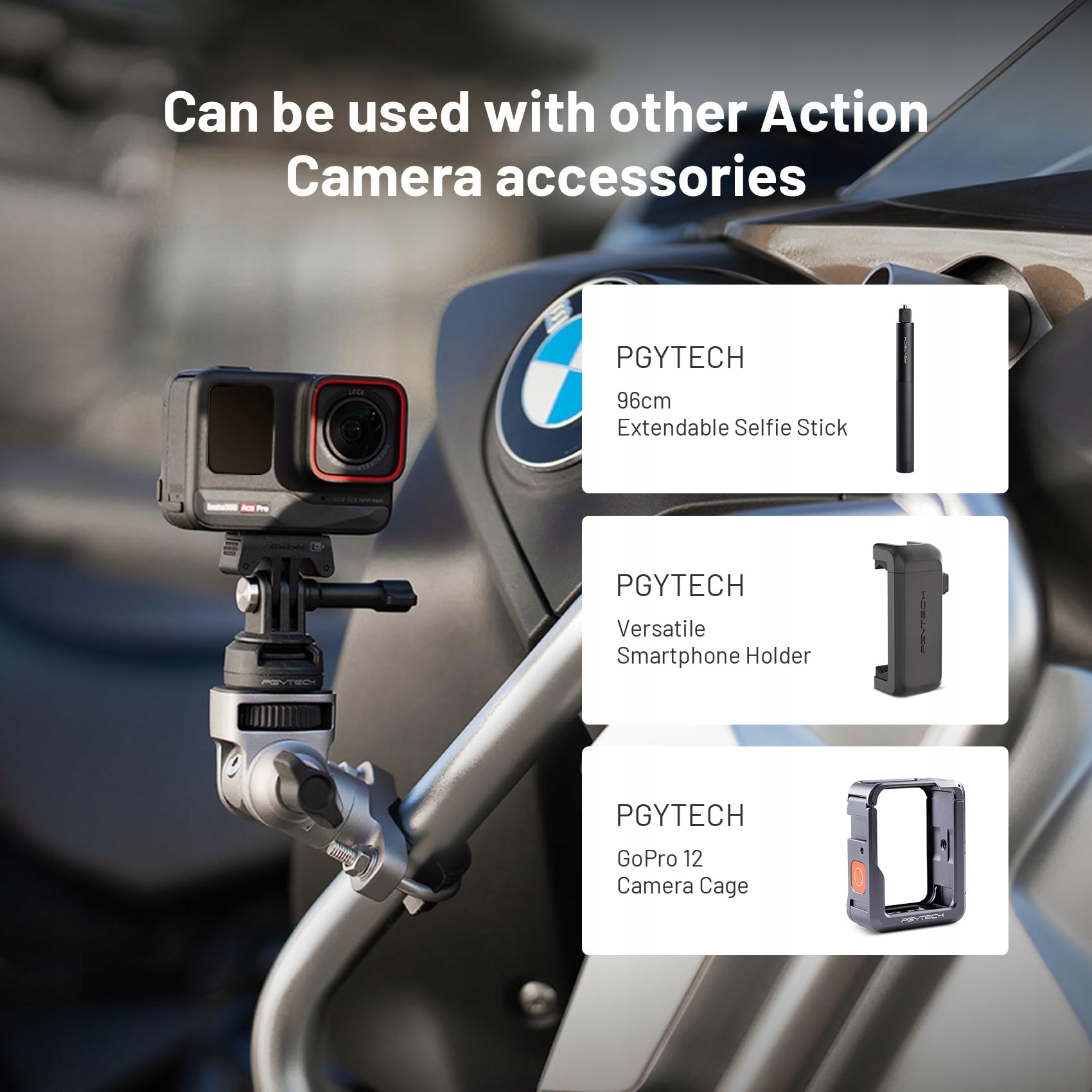 PGYTECH Uchwyt Aluminiowy Do Insta360 GoPro DJI Osmo Akcesoria Kamera — miniatura 7