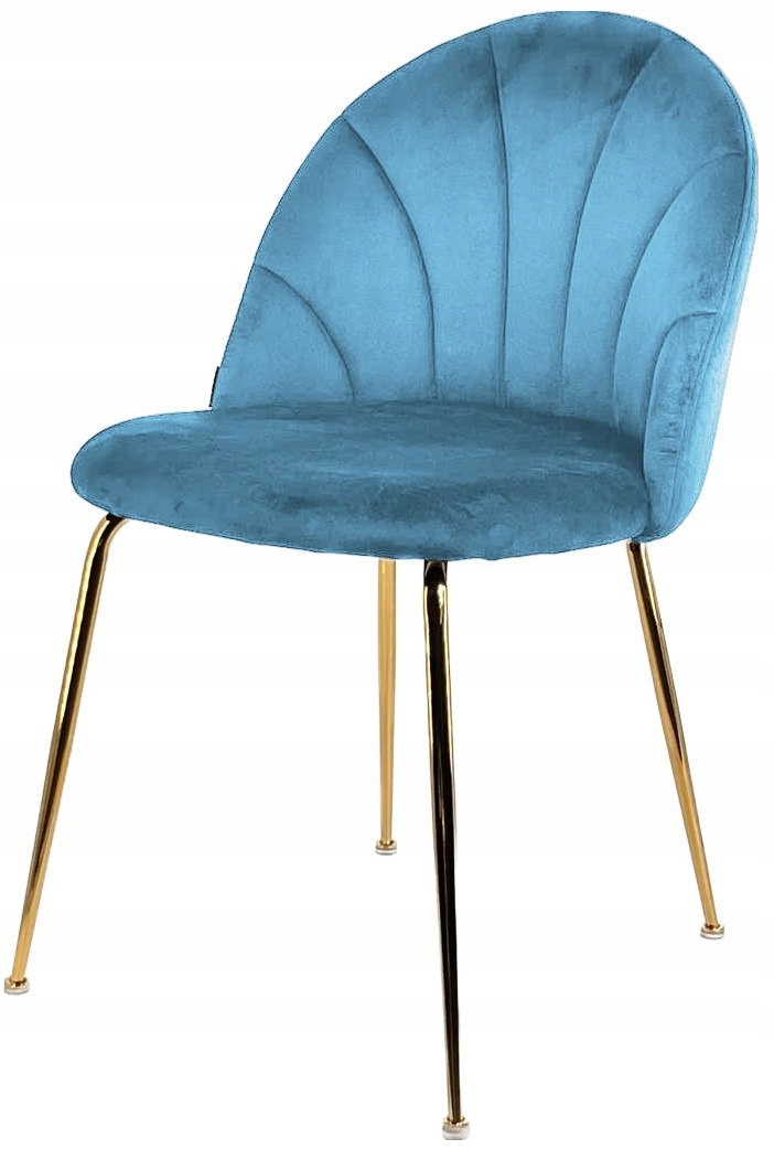 Čalouněná židle Camila Light Blue Velvet Gold Lugano